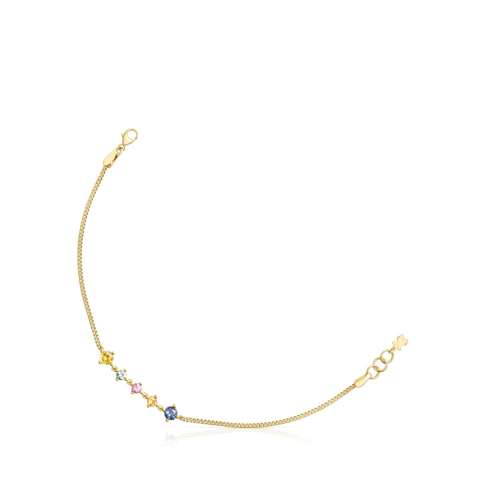 Pulsera Glaring de plata vermeil con zafiros multicolor Tous-0
