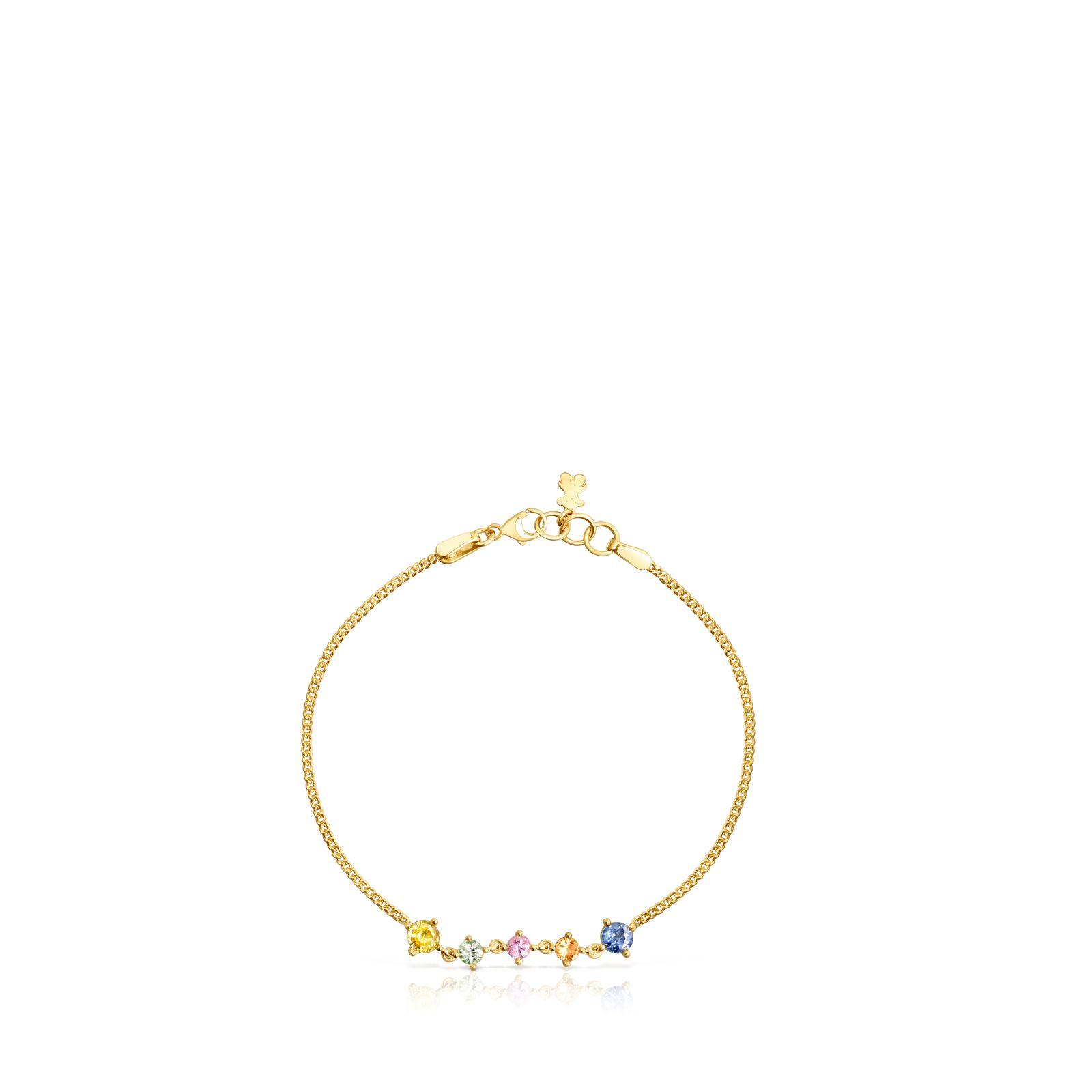 Pulsera Glaring de plata vermeil con zafiros multicolor Tous-1