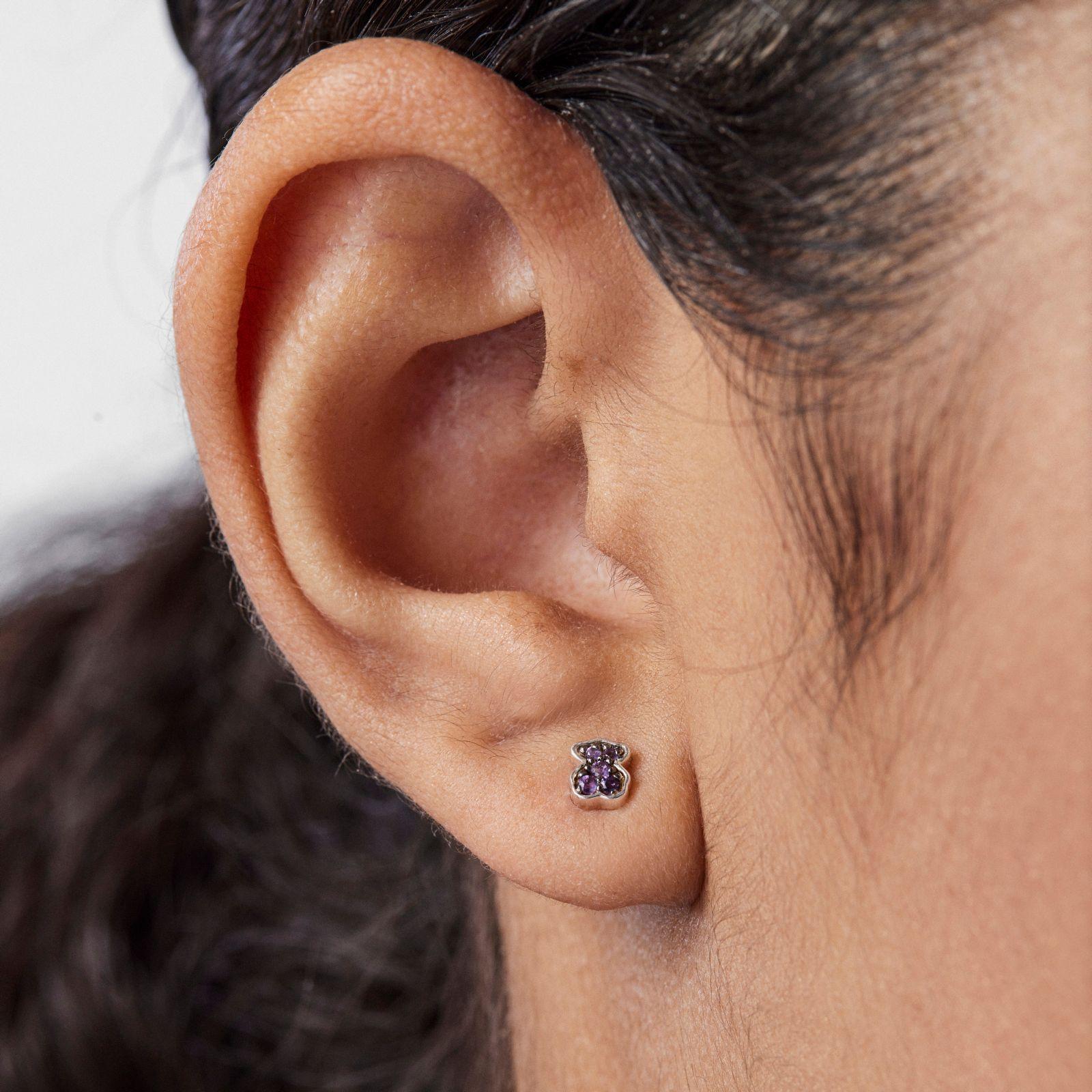 Aros de plata con oso de amatistas TOUS New Motif-4