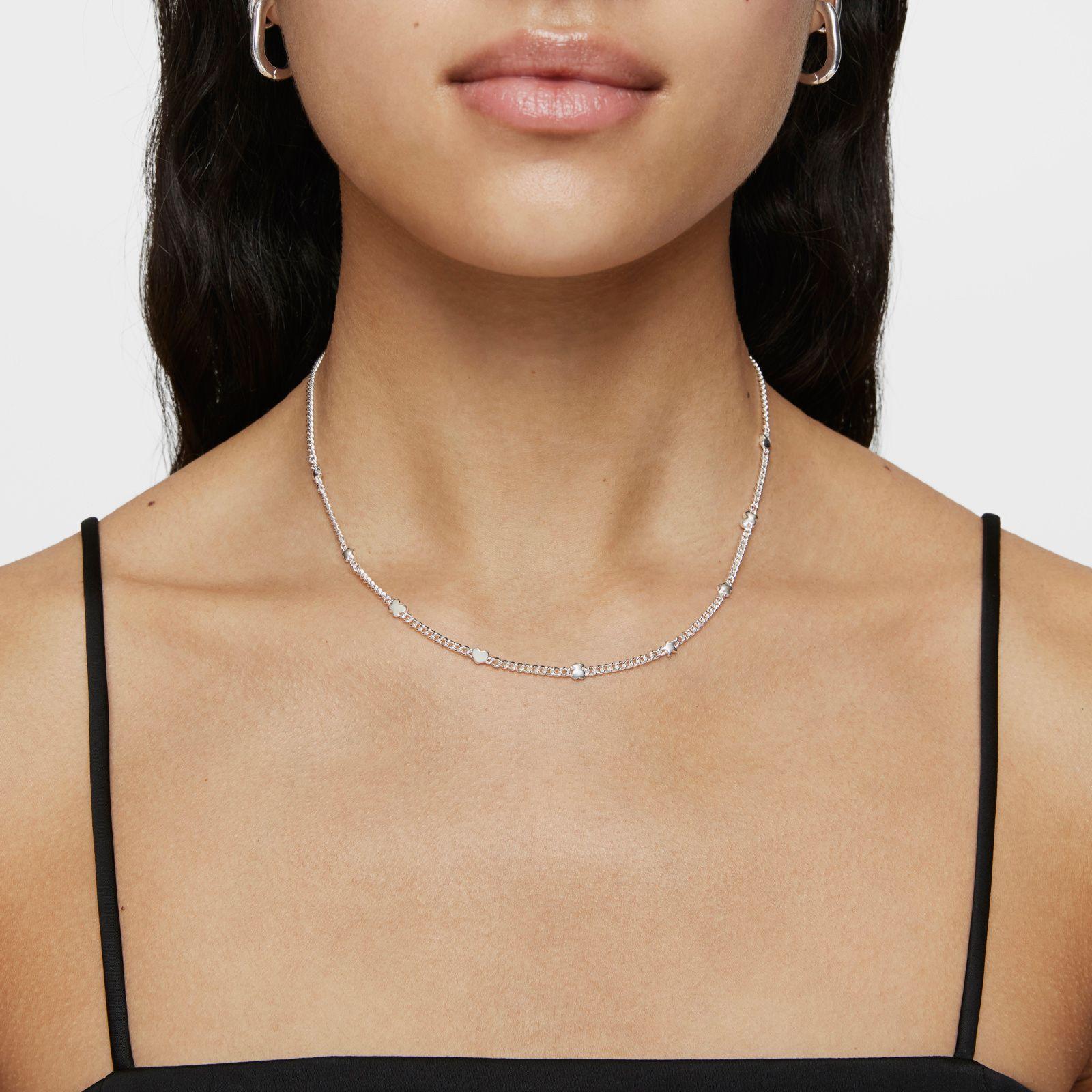 Collar corto con motivos de plata Bold Motif-5