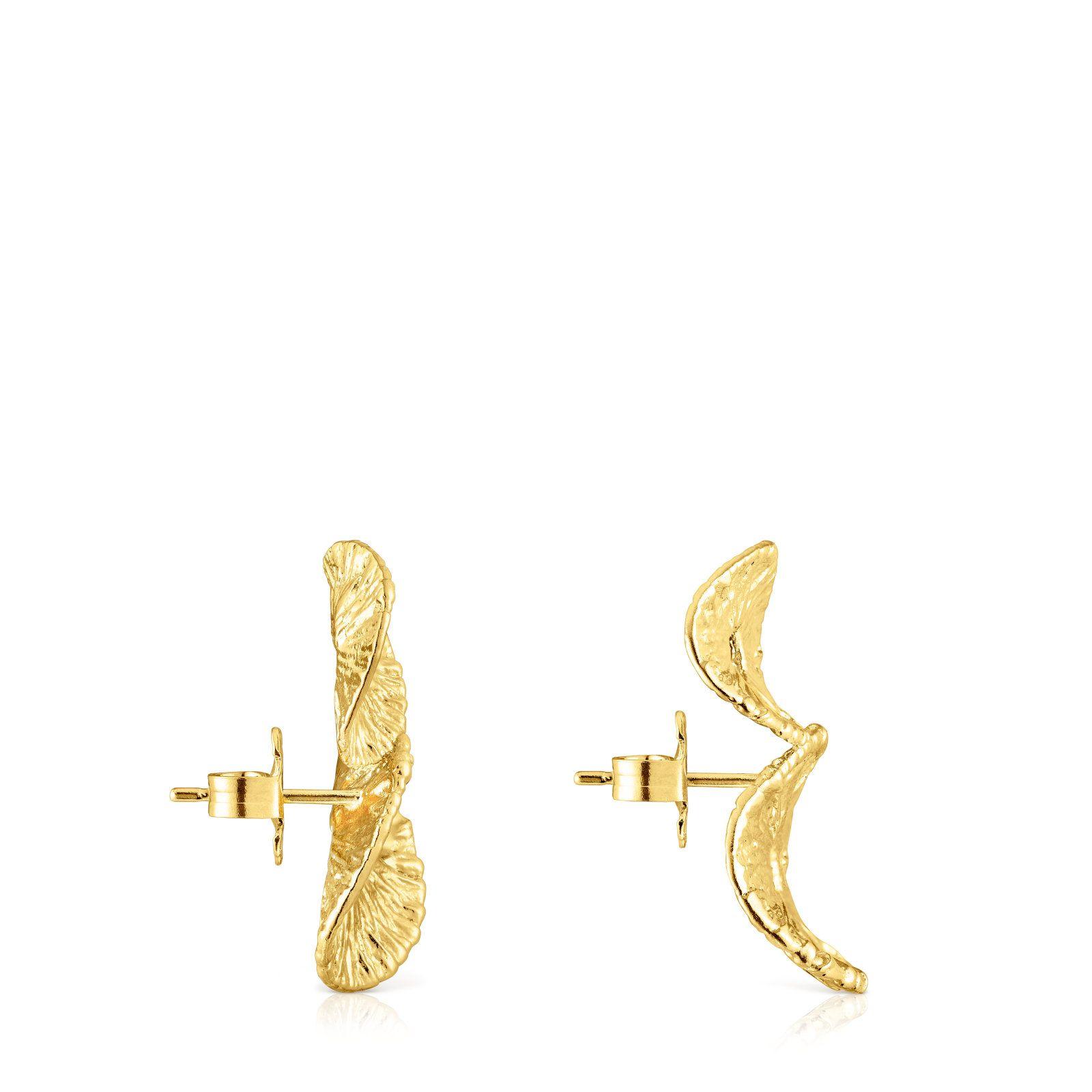 Aros de plata vermeil con dos motivos Wicker Tous-1