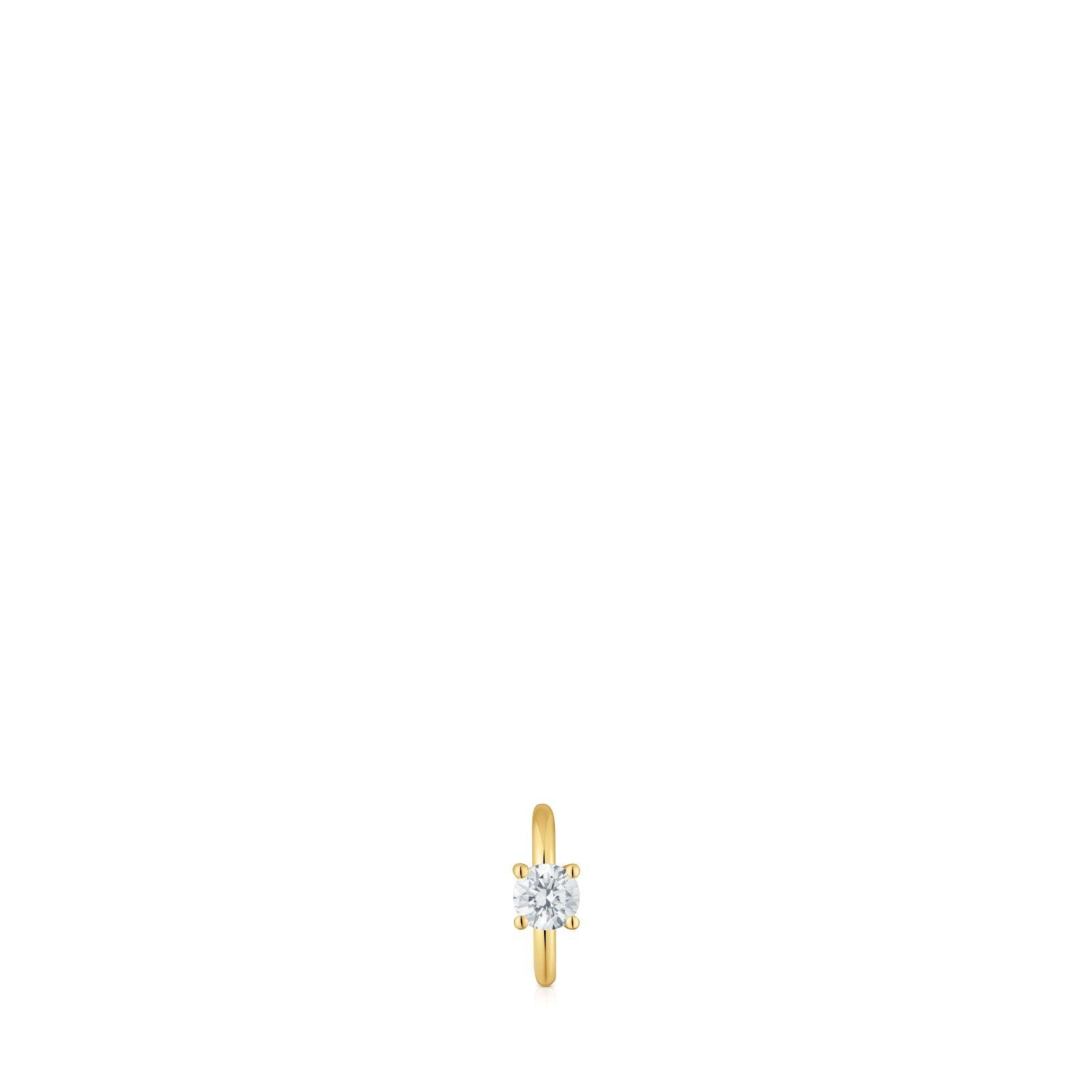Pendiente individual de oro 14 kt y diam de lab 0,10ct Shine-0