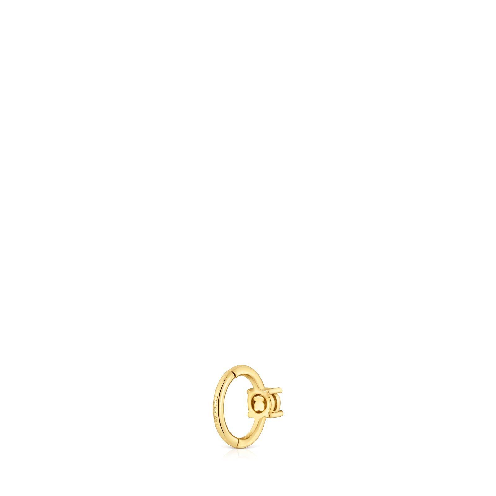 Pendiente individual de oro 14 kt y diam de lab 0,10ct Shine-1