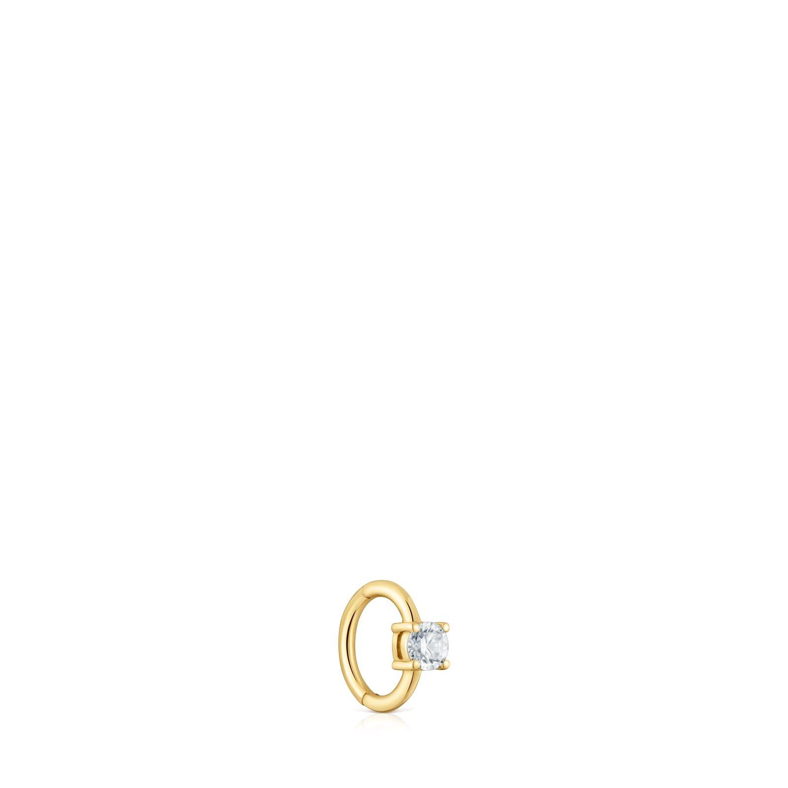 Pendiente individual de oro 14 kt y diam de lab 0,10ct Shine-2