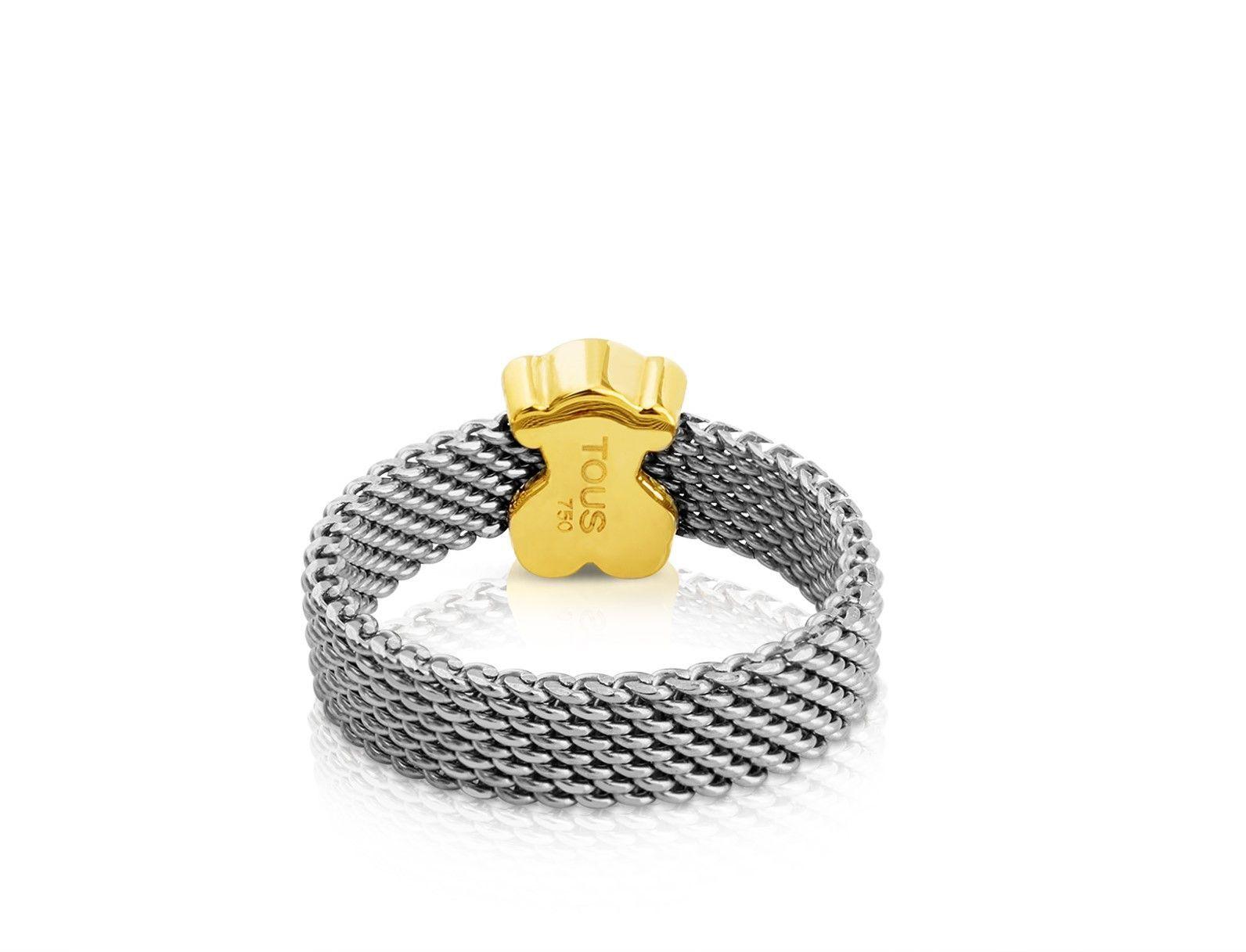 Anillo Tous Mesh de Acero y Oro-1