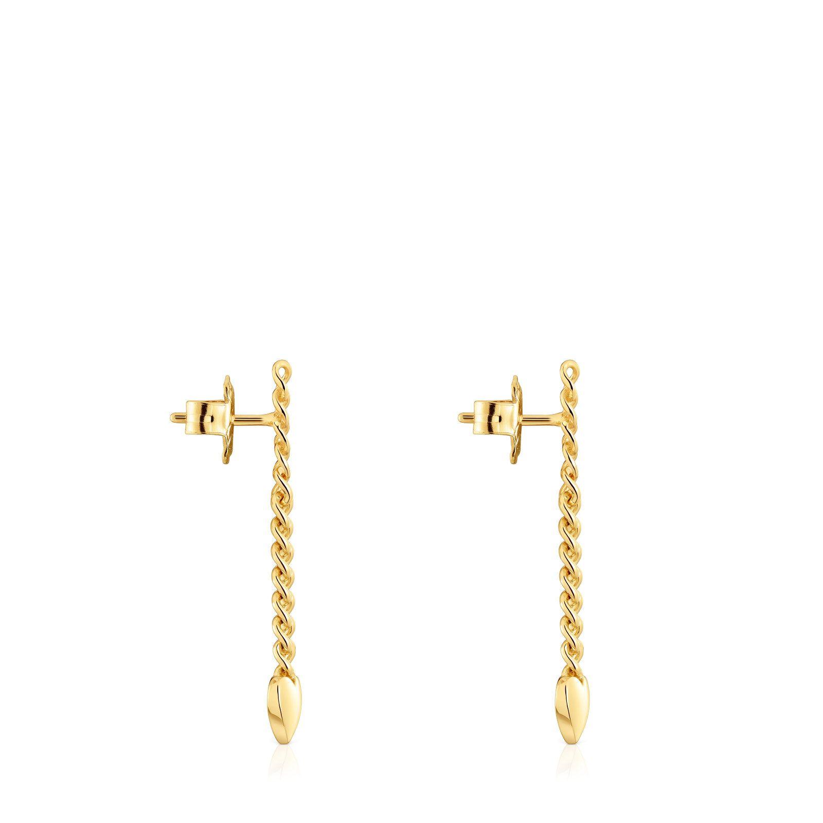 Pendientes corazón baño de oro 18 kt sobre plata Bold Motif-1