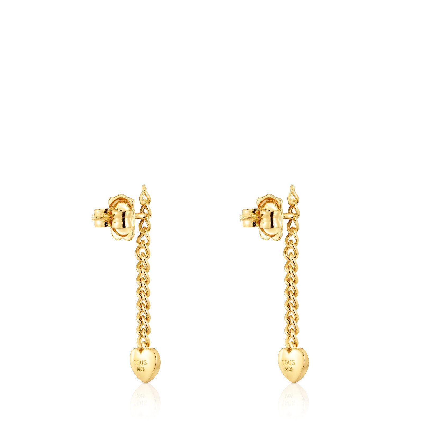 Pendientes corazón baño de oro 18 kt sobre plata Bold Motif-2