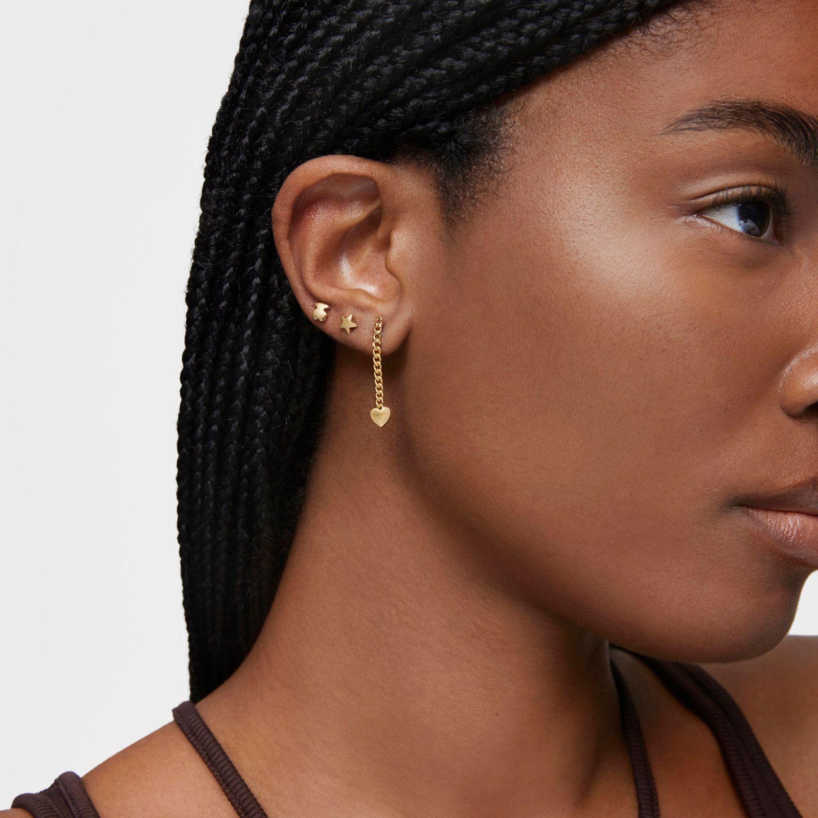Pendientes corazón baño de oro 18 kt sobre plata Bold Motif-3