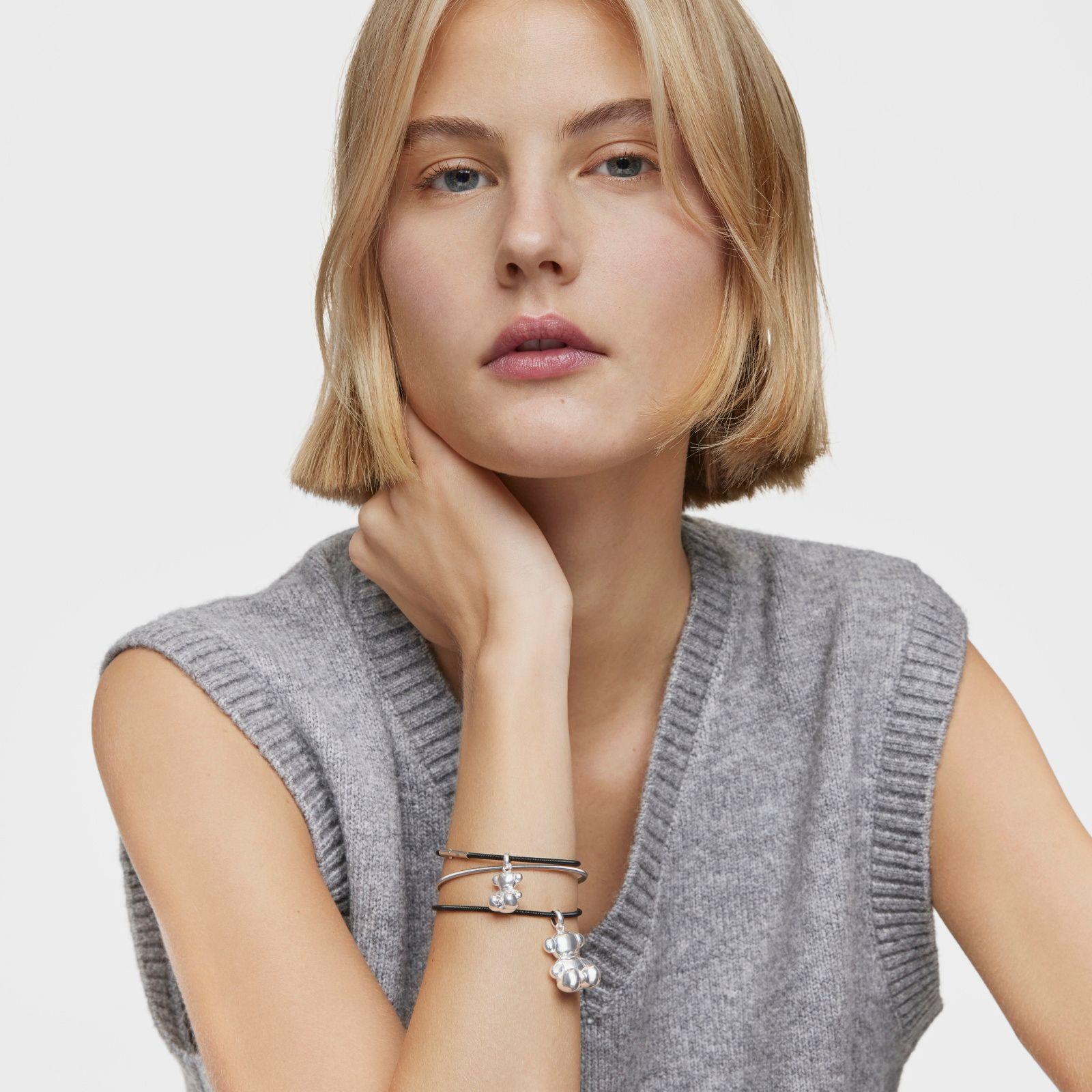 Pulsera de acero IP negro 17 cm Mesh Tube-4