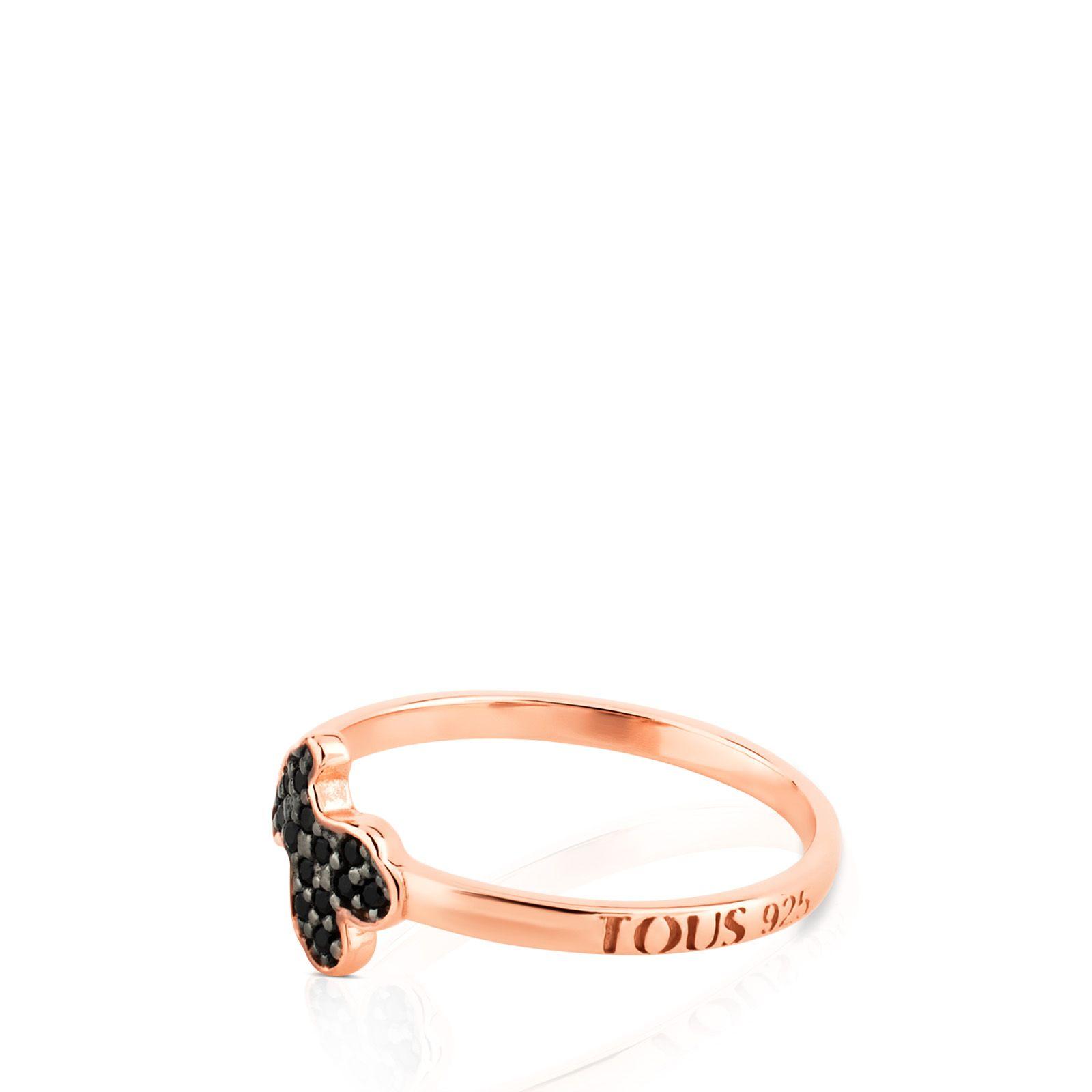 Anillo Motif de Plata Vermeil Rosa Tous-1