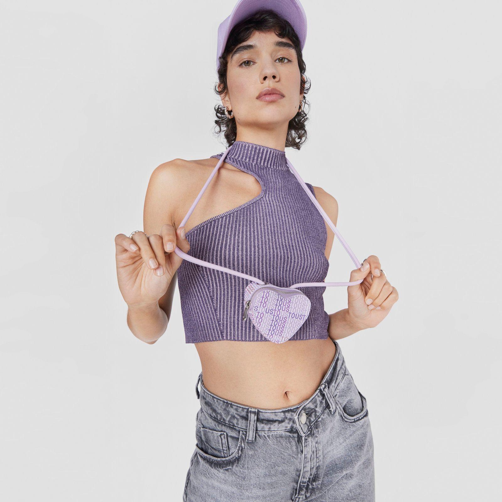 Monedero colgante corazón malva TOUS Cecilia-3