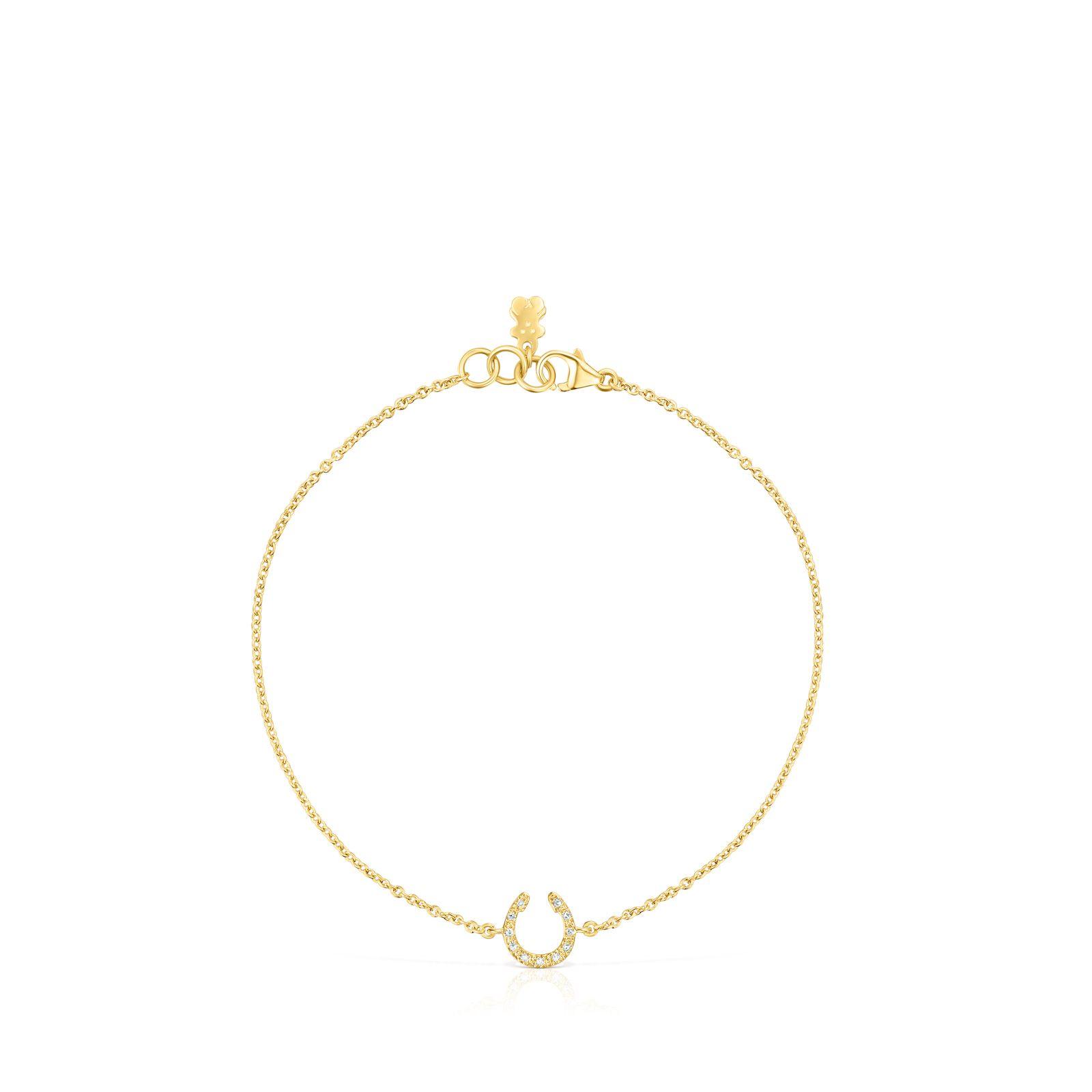Pulsera Tous  Good Vibes herradura de oro y diamantes-1