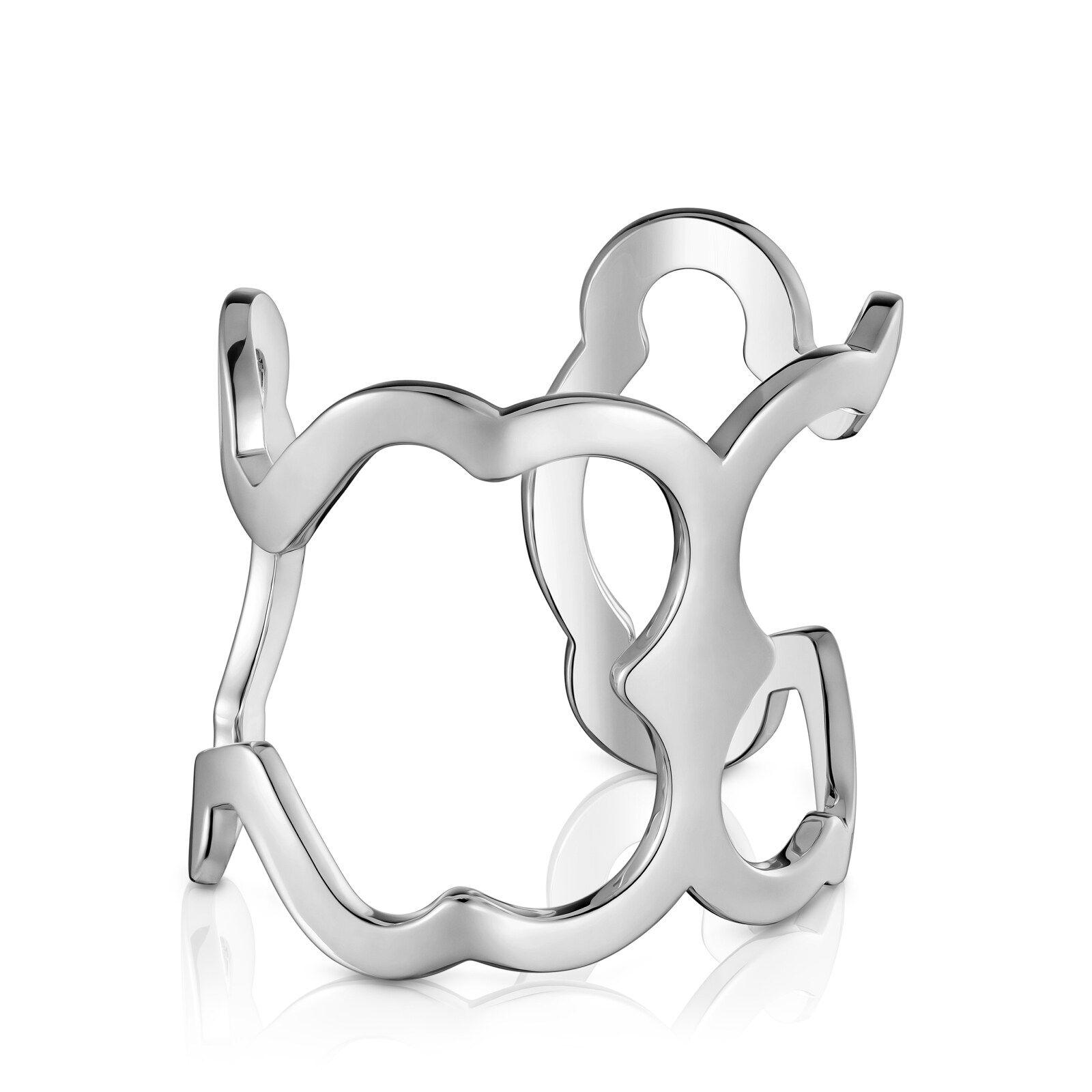 Pulsera esclava xl de acero con silueta oso Carrusel-0