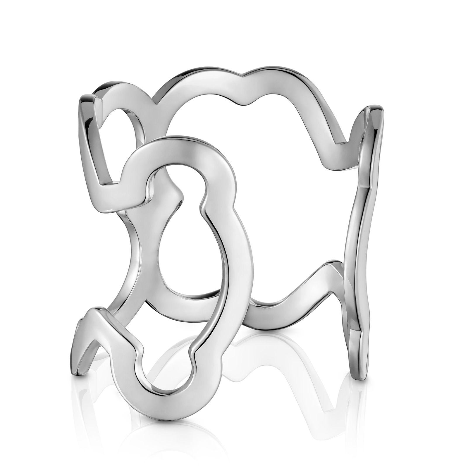 Pulsera esclava xl de acero con silueta oso Carrusel-1