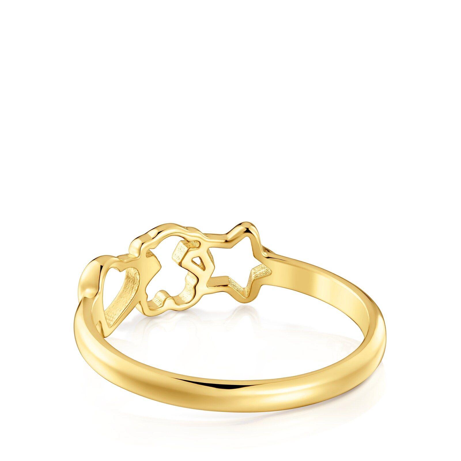 Anillo de plata y motivos con baño de oro 18 kt sobre plata TOUS Motivos-2