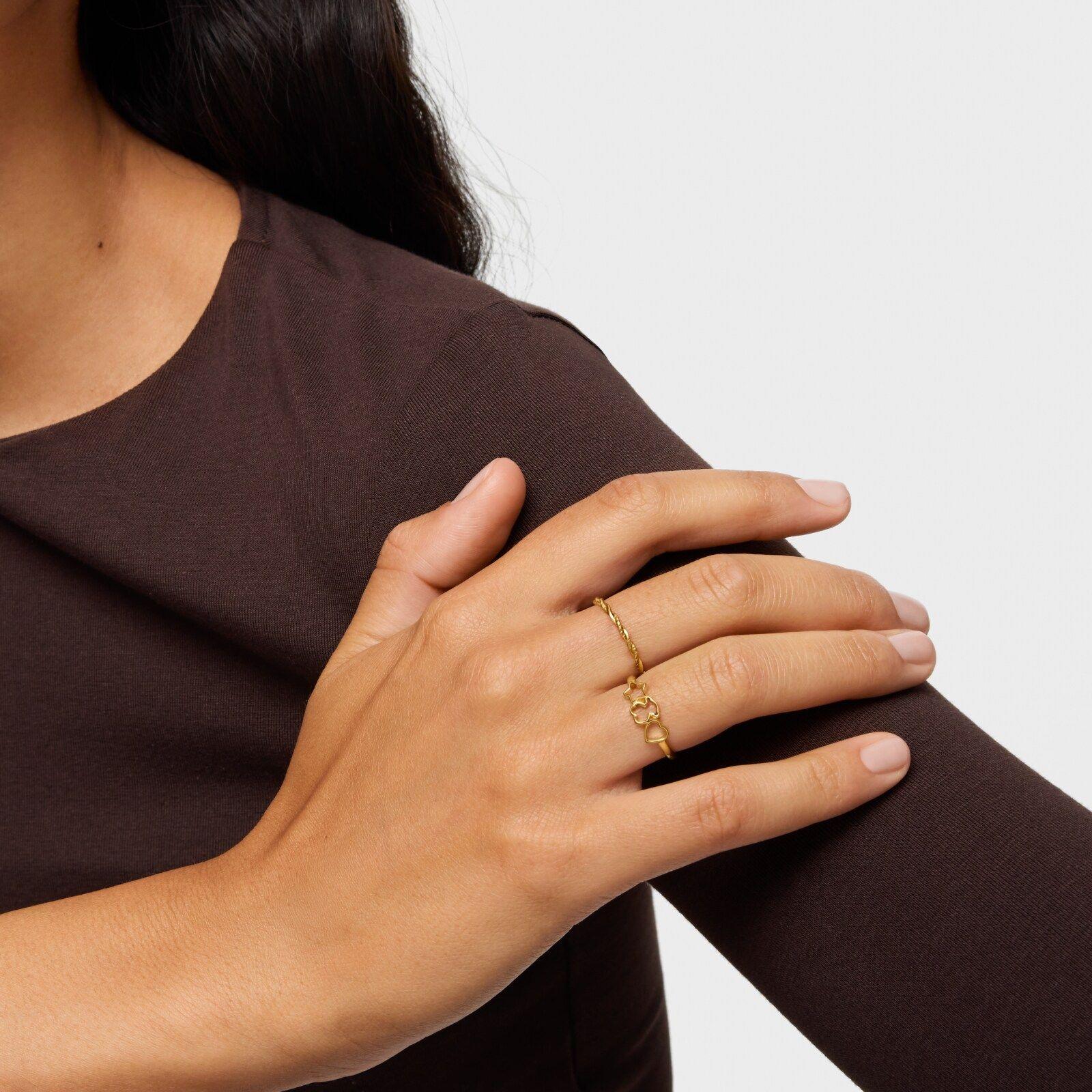 Anillo de plata y motivos con baño de oro 18 kt sobre plata TOUS Motivos-4