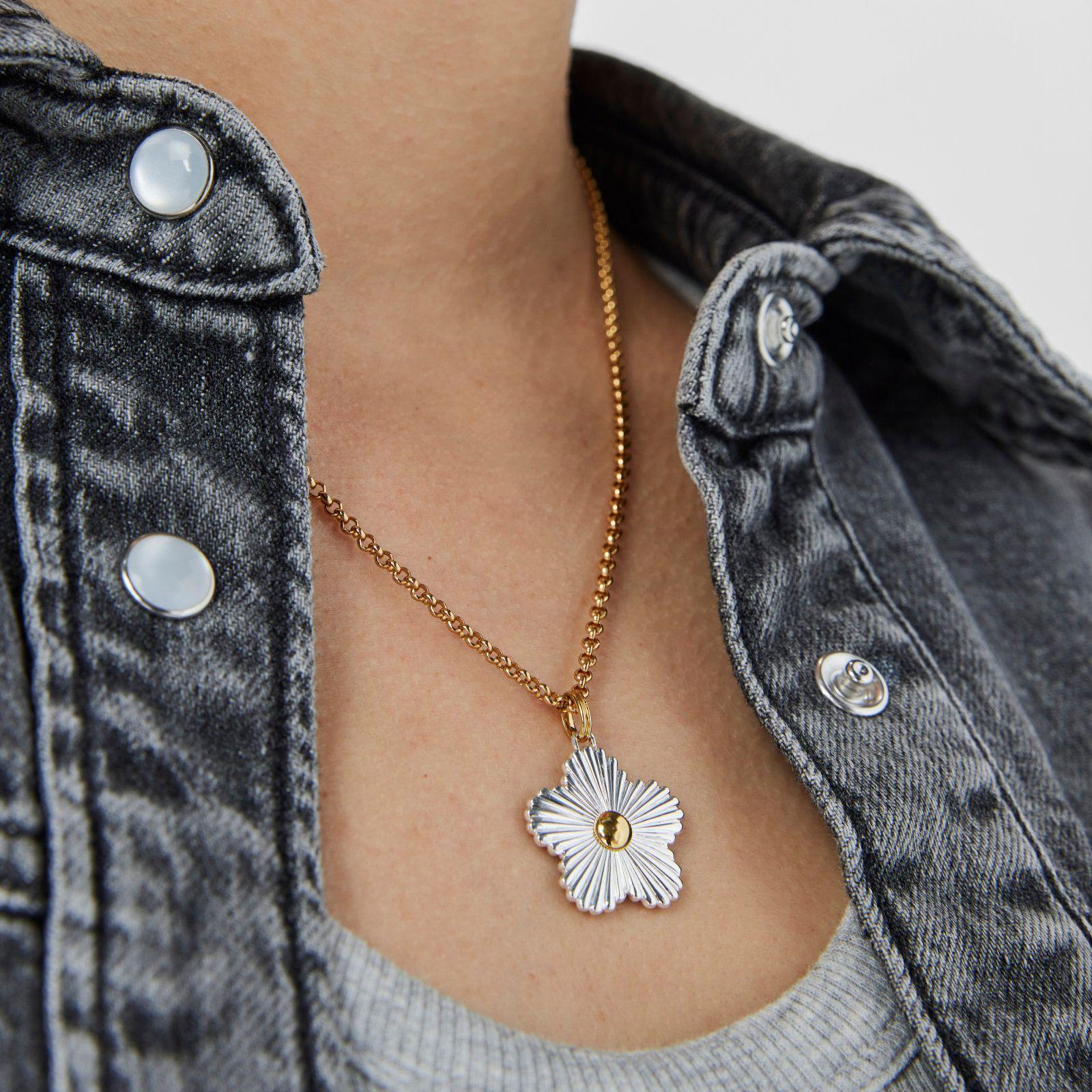 Colgante de plata y plata vermeil flor Iris Motif Tous-4