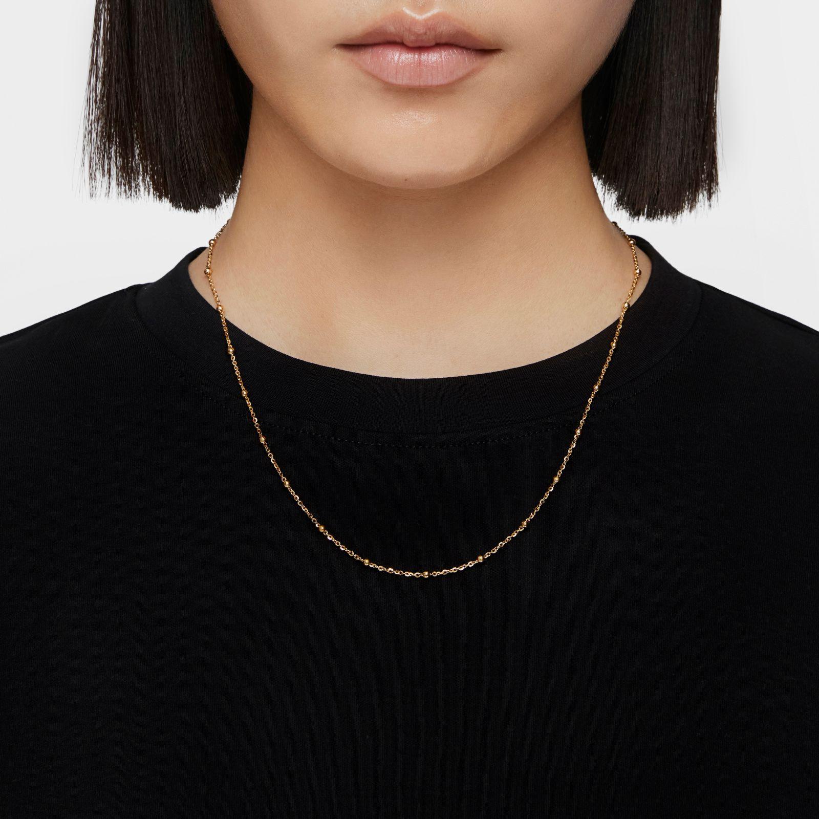 Gargantilla baño de oro de 18 kt sobre plata con bolas-1