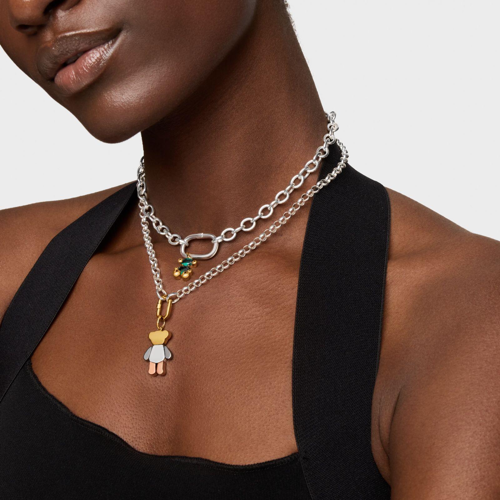 Colgante oso de plata tricolor Teddy Bear-4