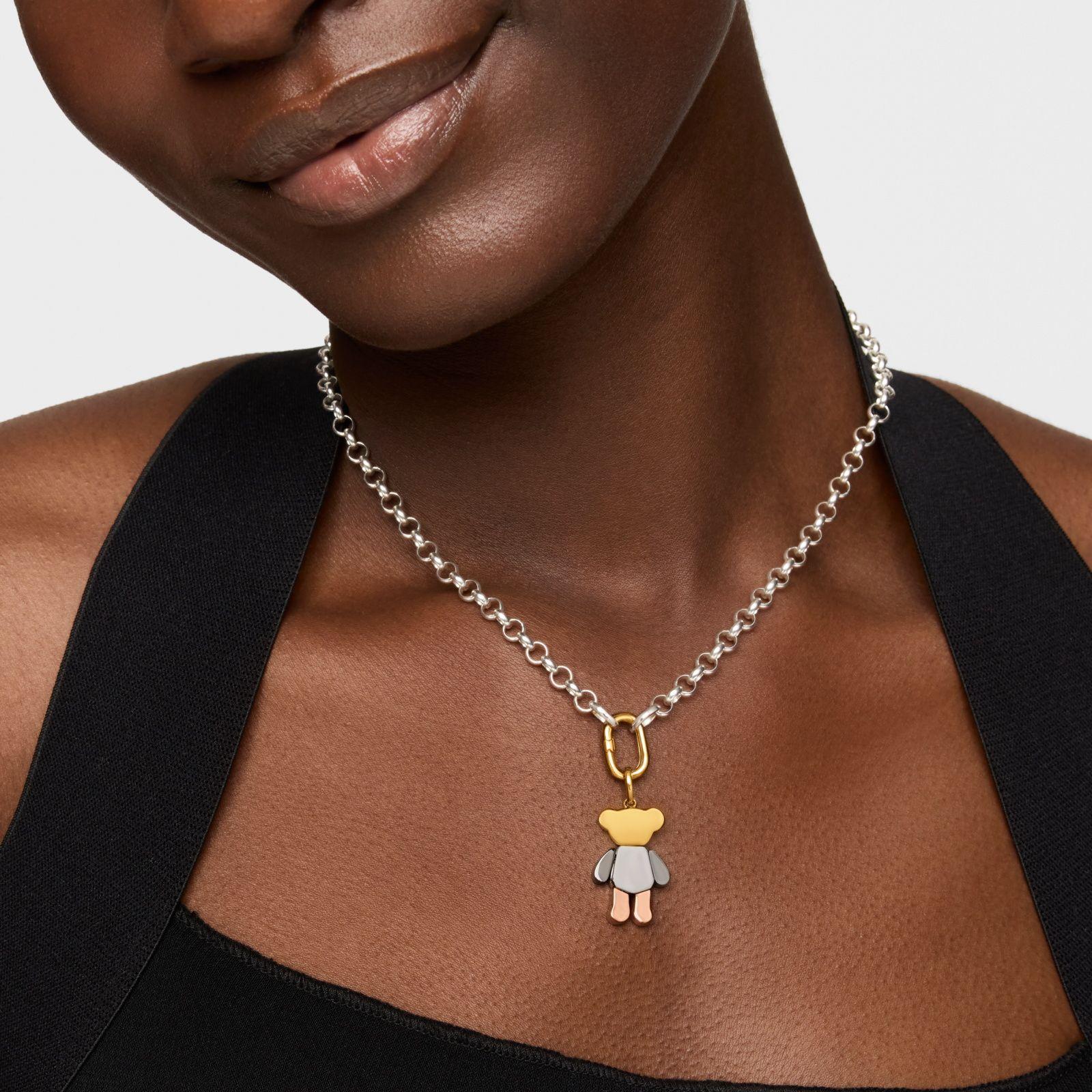 Colgante oso de plata tricolor Teddy Bear-5