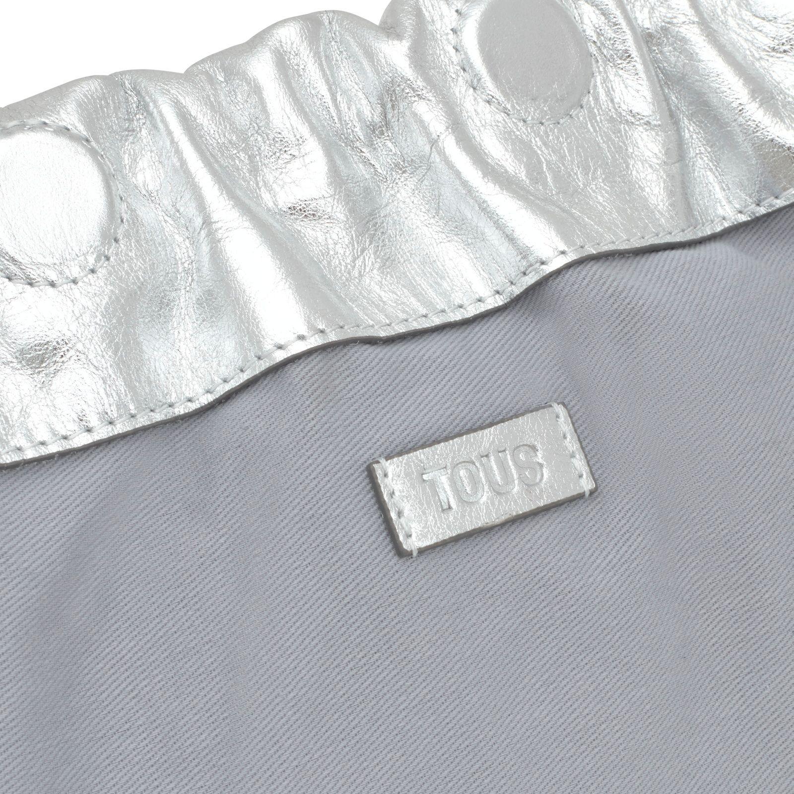 Clutch bandolera de piel plata TOUS Cloud-2