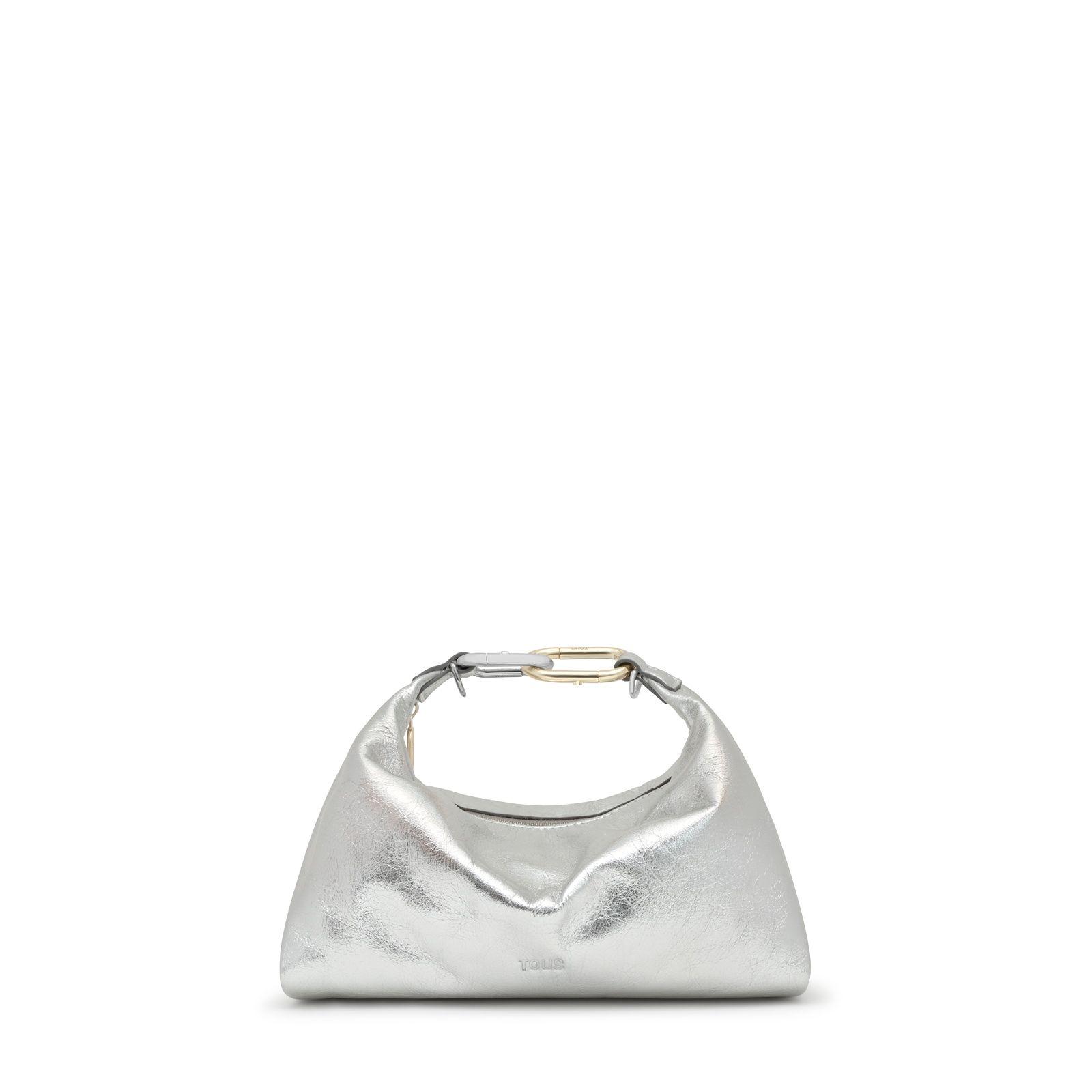 Clutch bandolera de piel plata TOUS Cloud-3