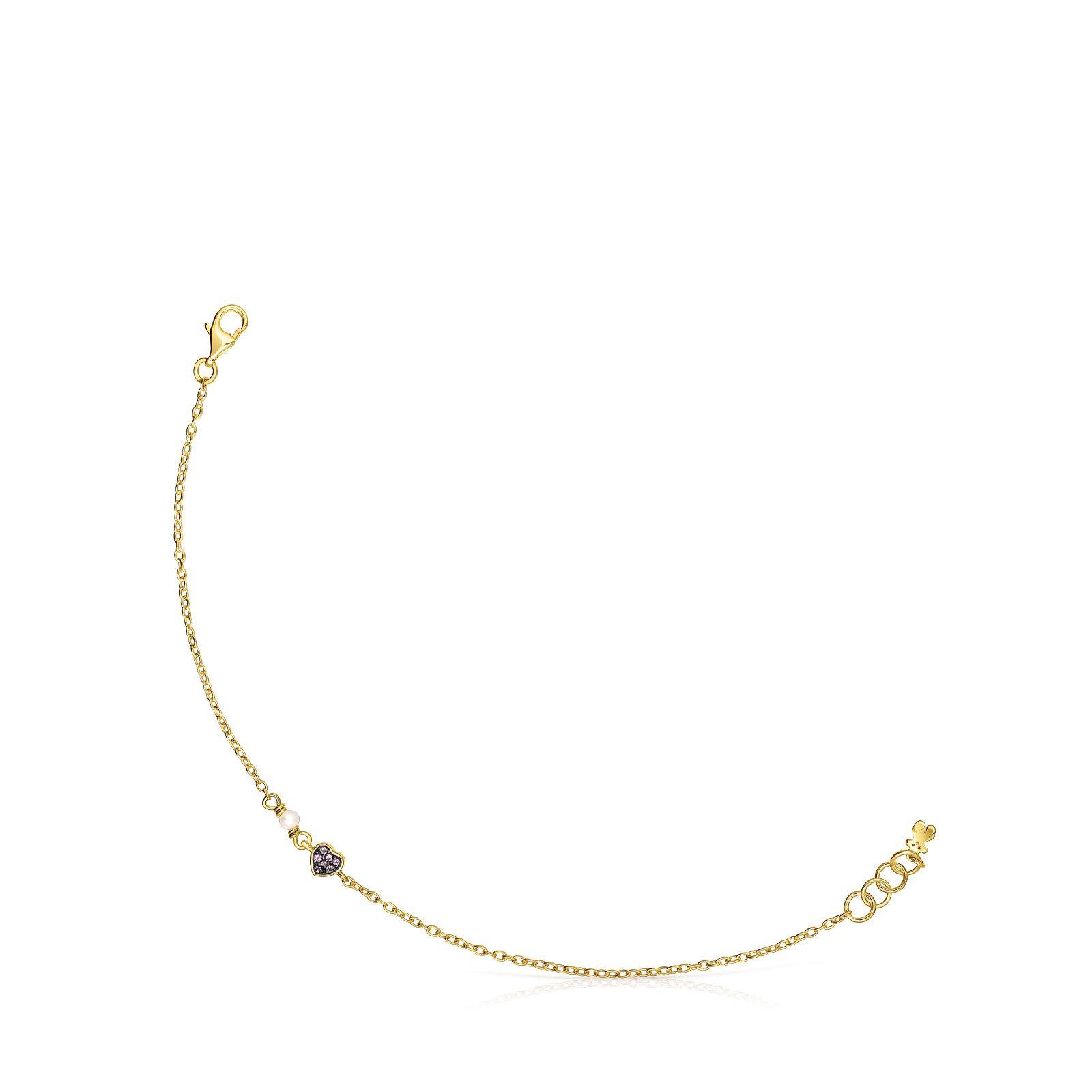 Pulsera de plata vermeil con corazón New Motif Tous-0