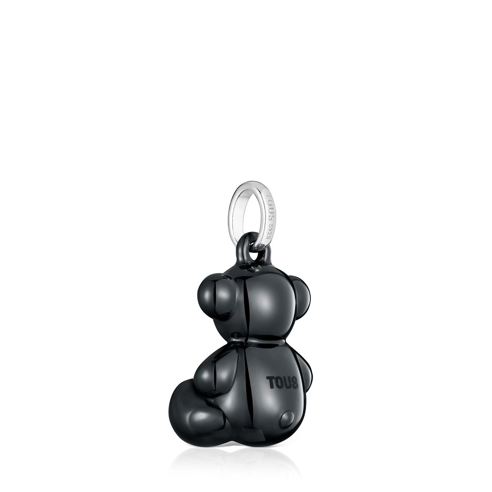 Colgante oso de plata y cerámica negra Bold Bear-2
