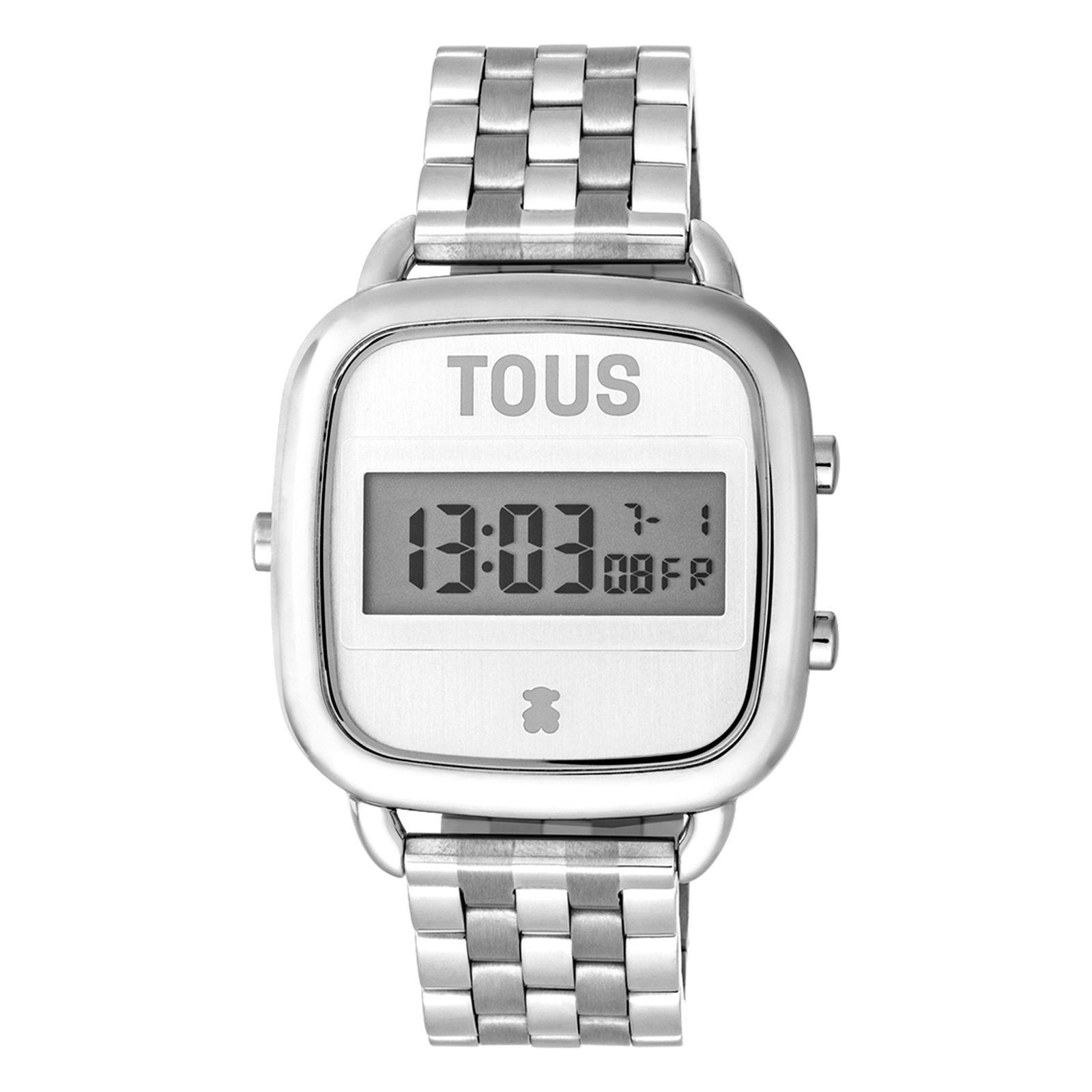 Reloj digital con brazalete de acero D-Logo Tous-0