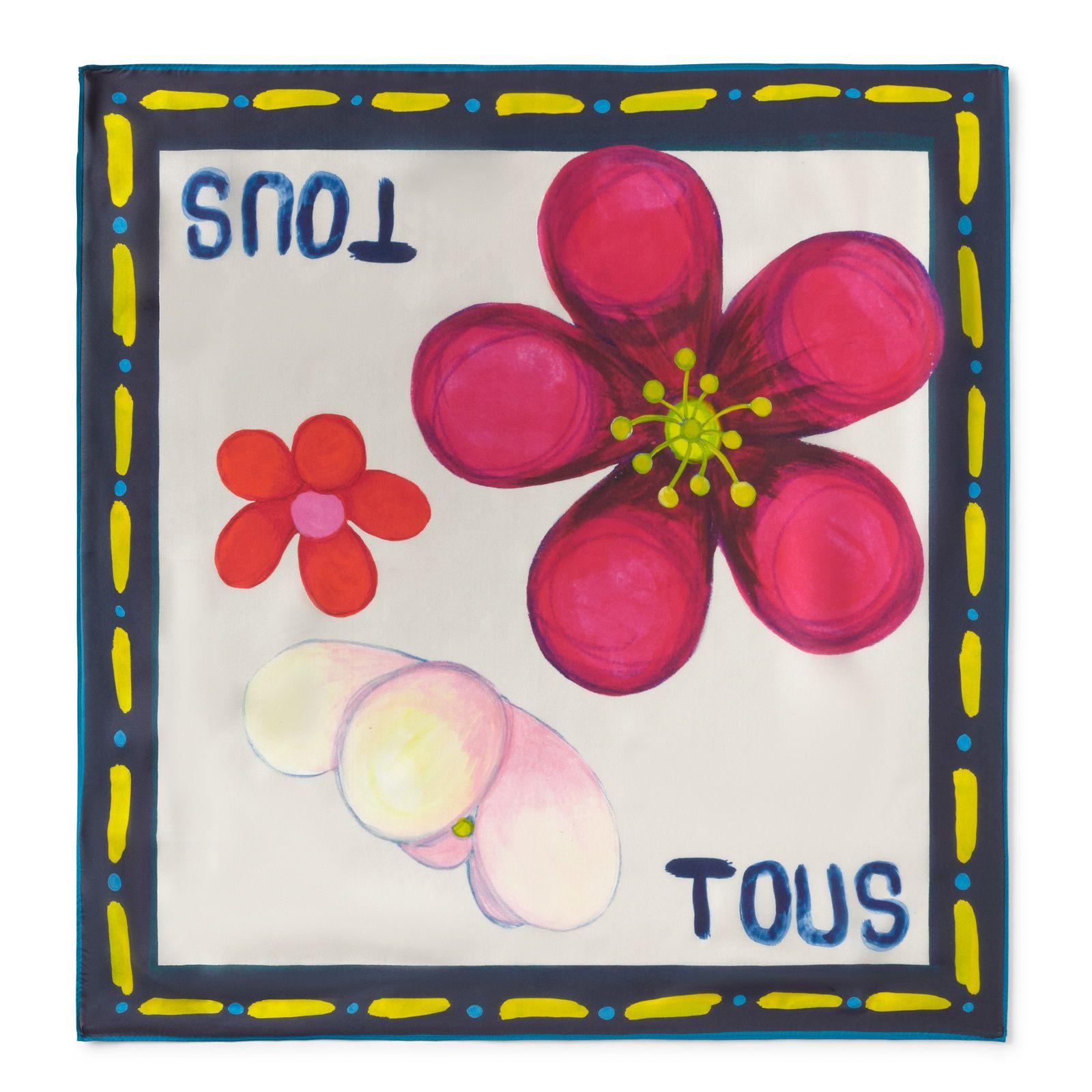 Pañuelo cuadrado pequeño azul marino TOUS Summer Daisies-0