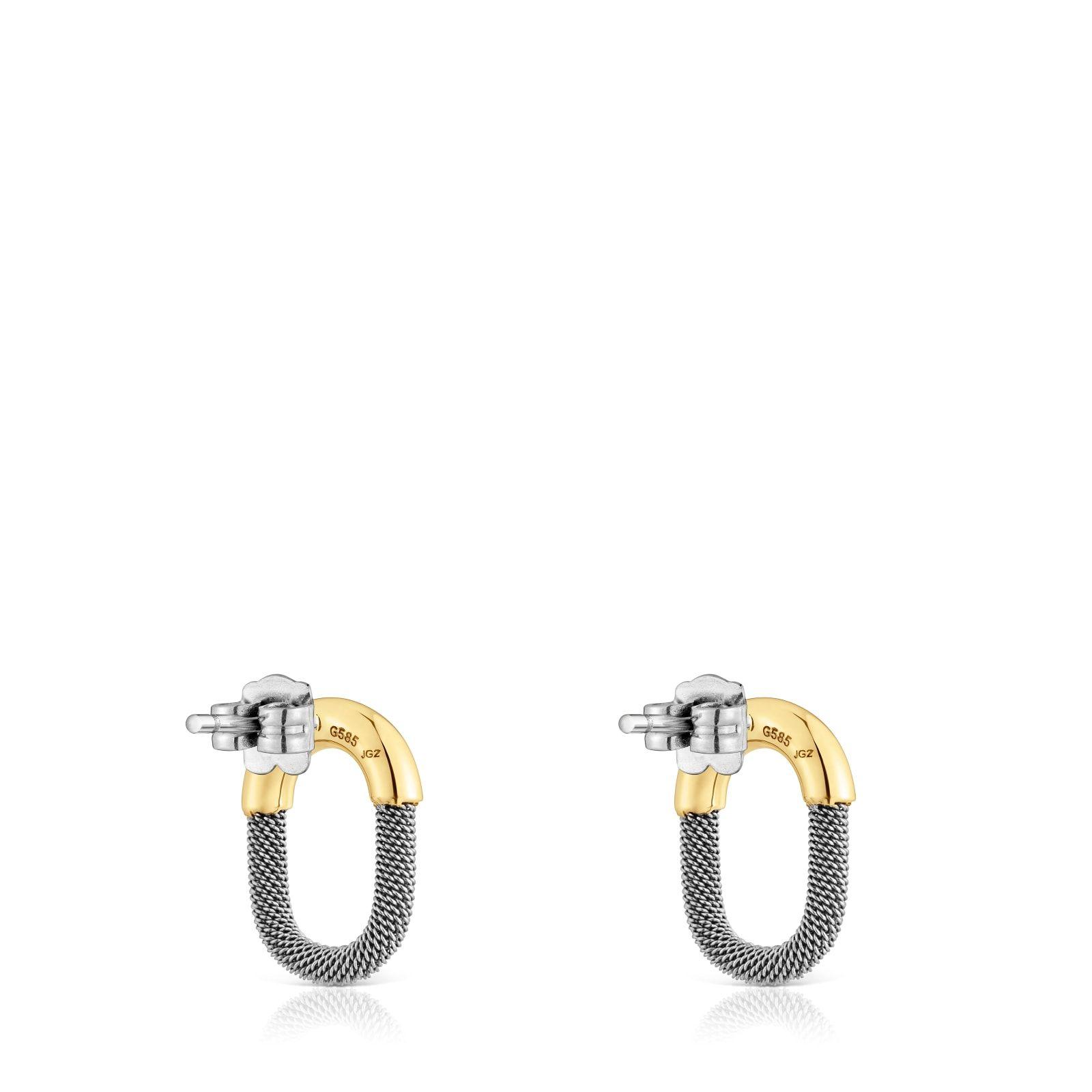 Pendientes de acero y oro 14 kt TOUS Unlock-1