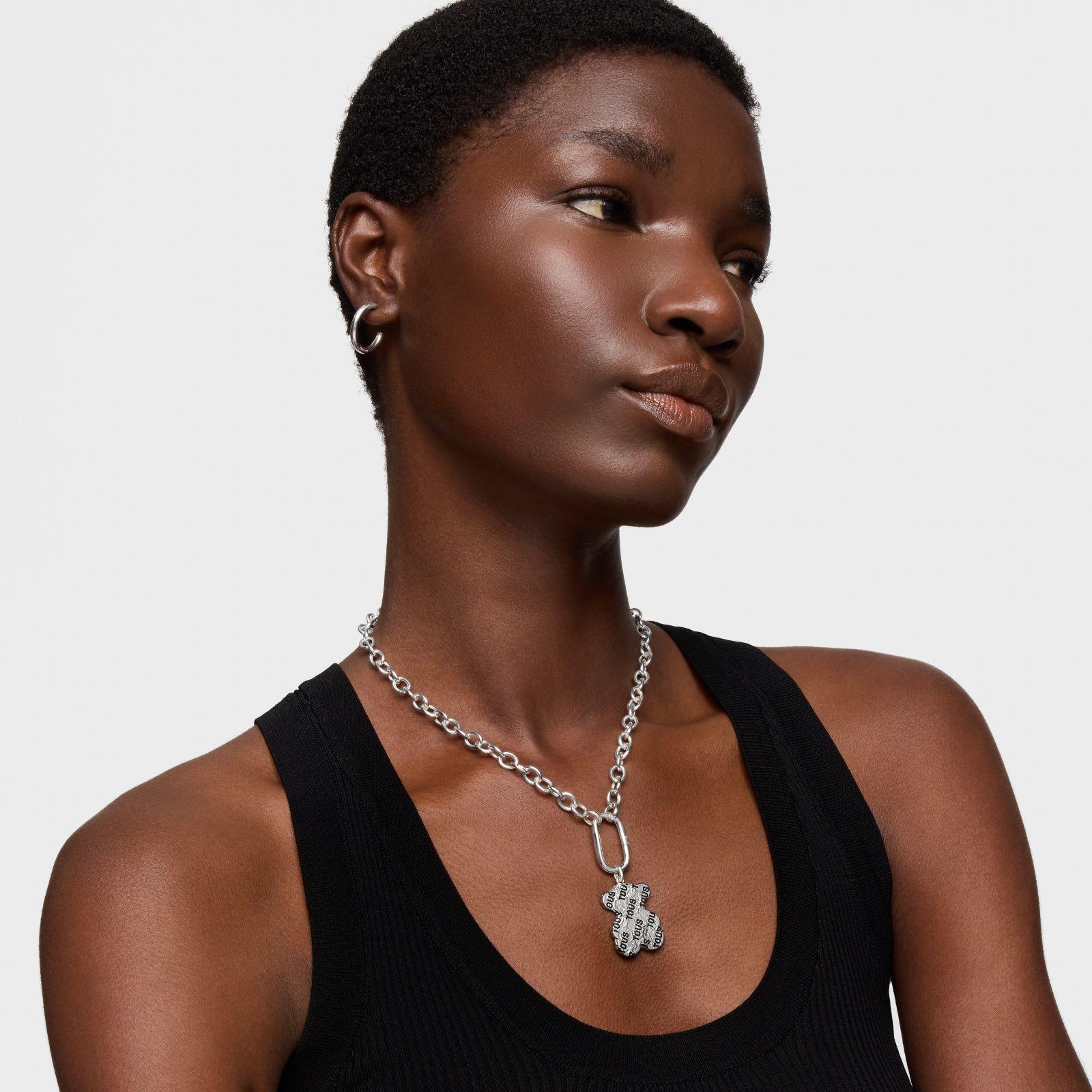 Colgante oso de plata y acero print Sweet Dolls-3