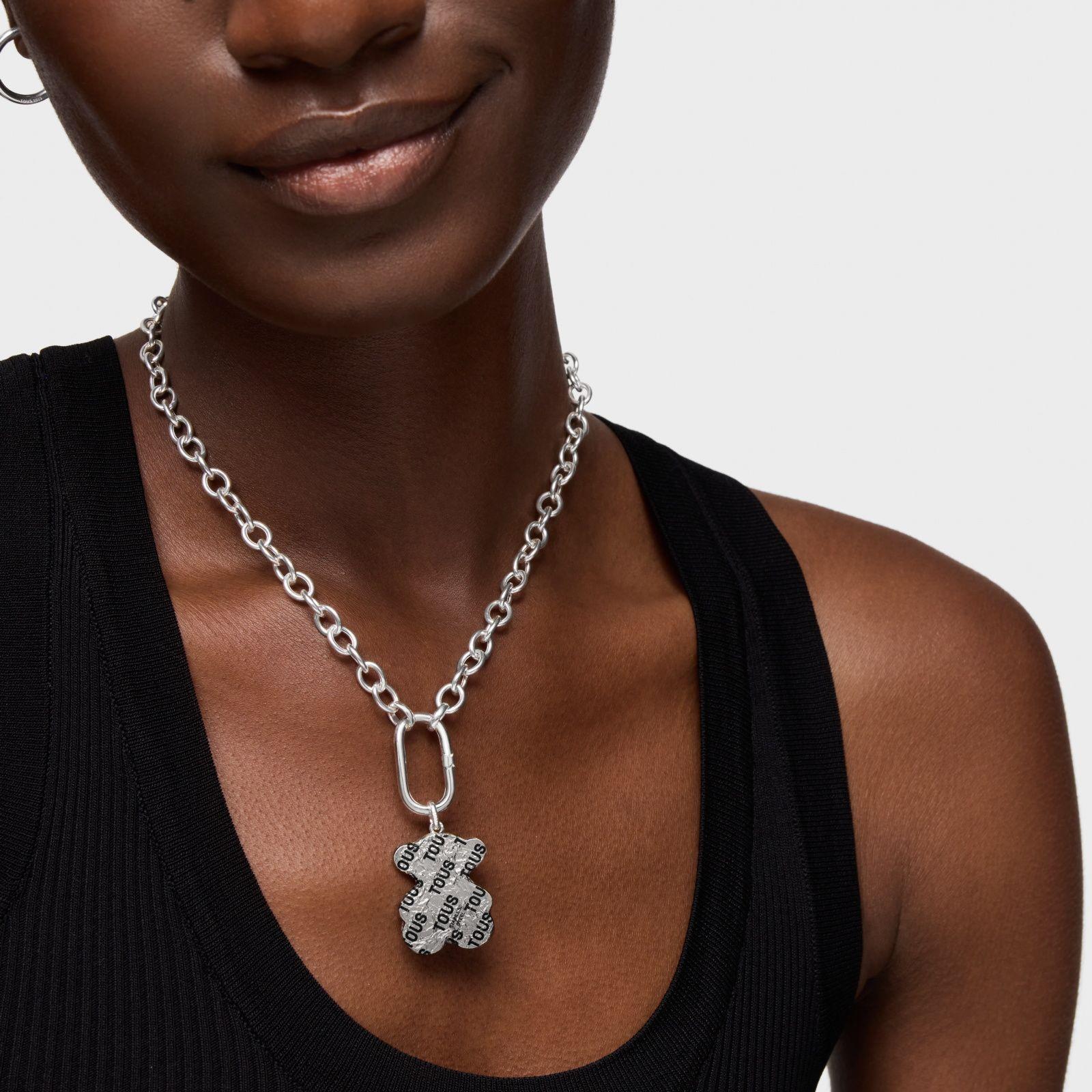 Colgante oso de plata y acero print Sweet Dolls-5