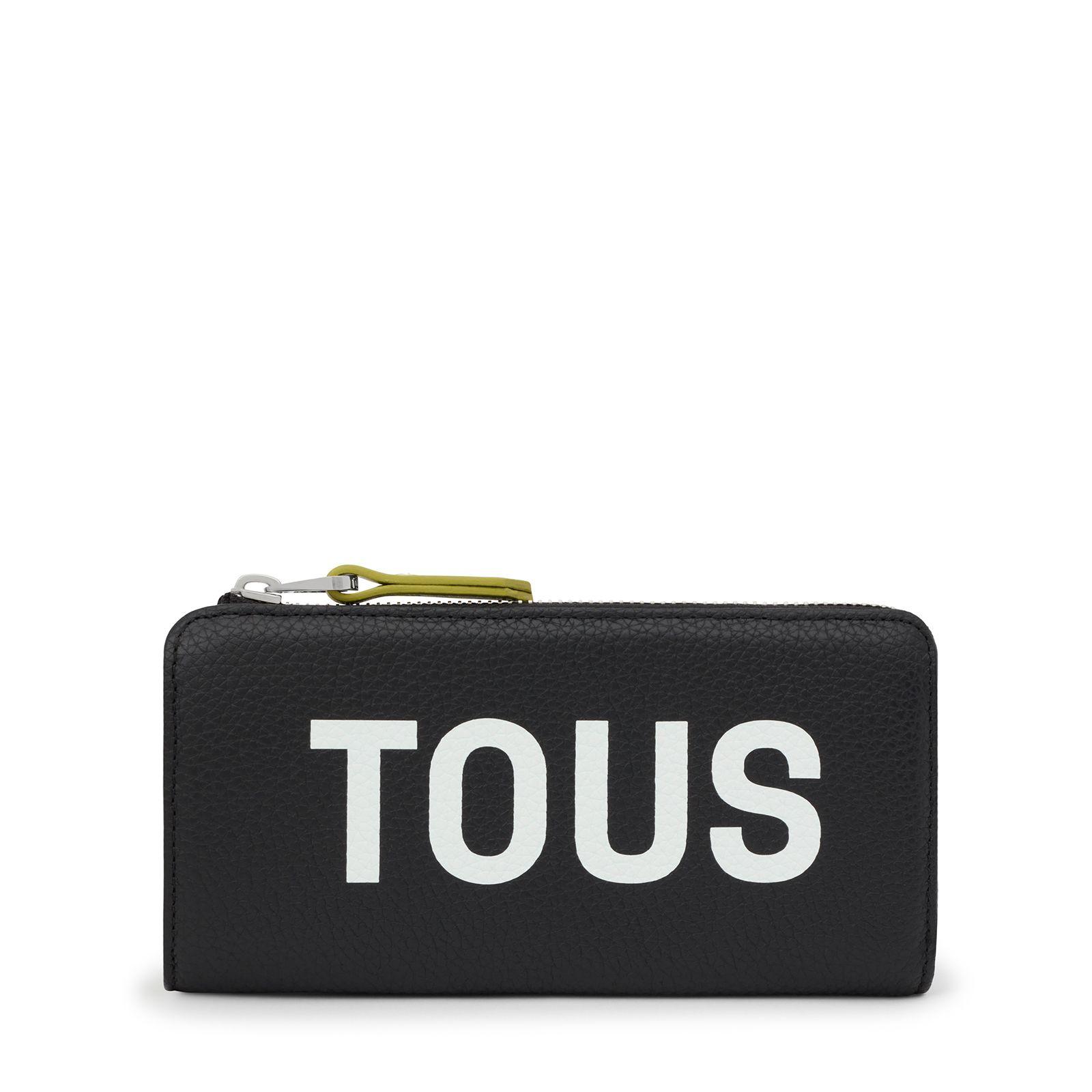 Billetera de piel negra Logo TOUS Lynn-0