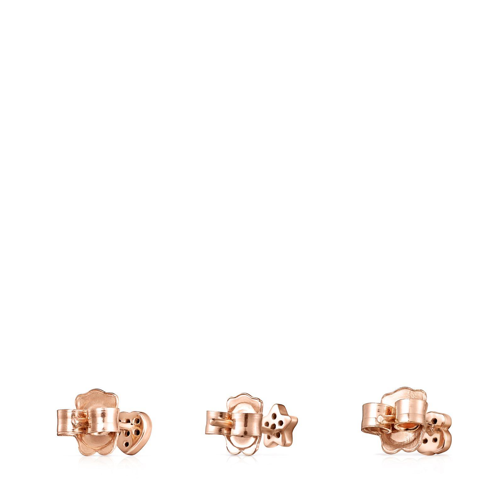 Pack Tous de Pendientes Motif de Plata Vermeil rosa-2