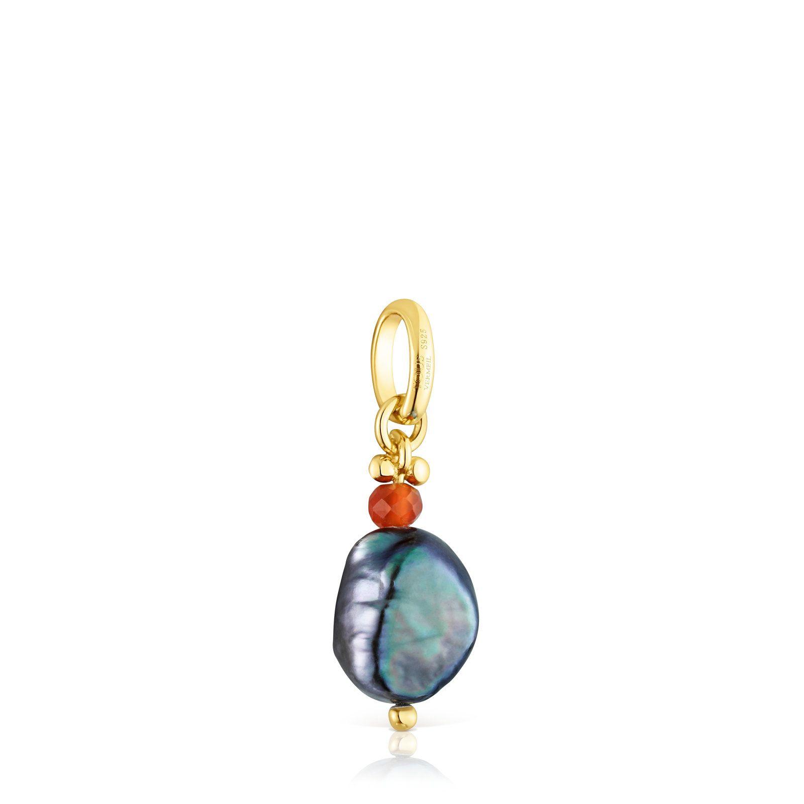 Colgante de plata vermeil, perla y gema Virtual Garden Tous-2
