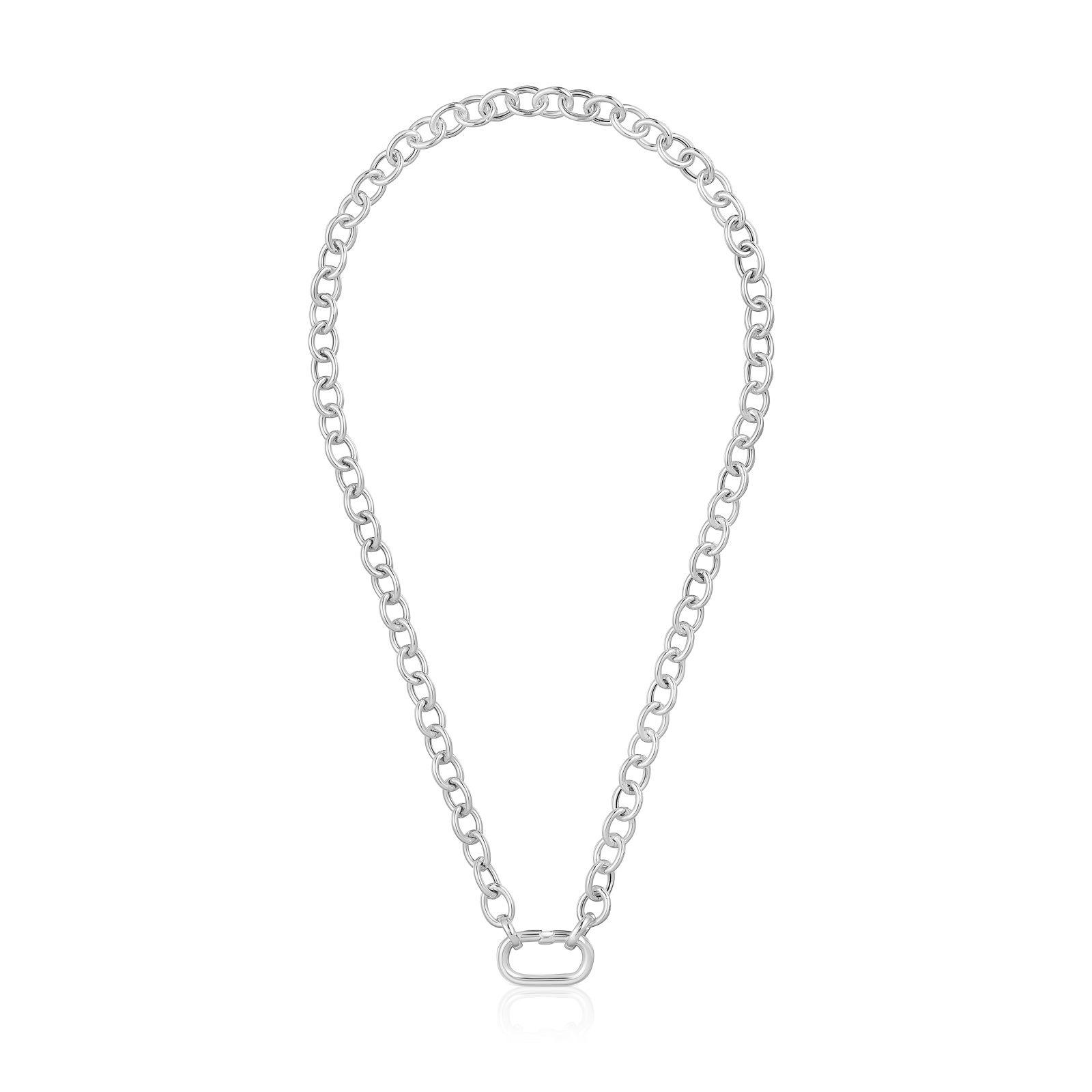 Collar cadena de plata y anilla Hold Oval-2