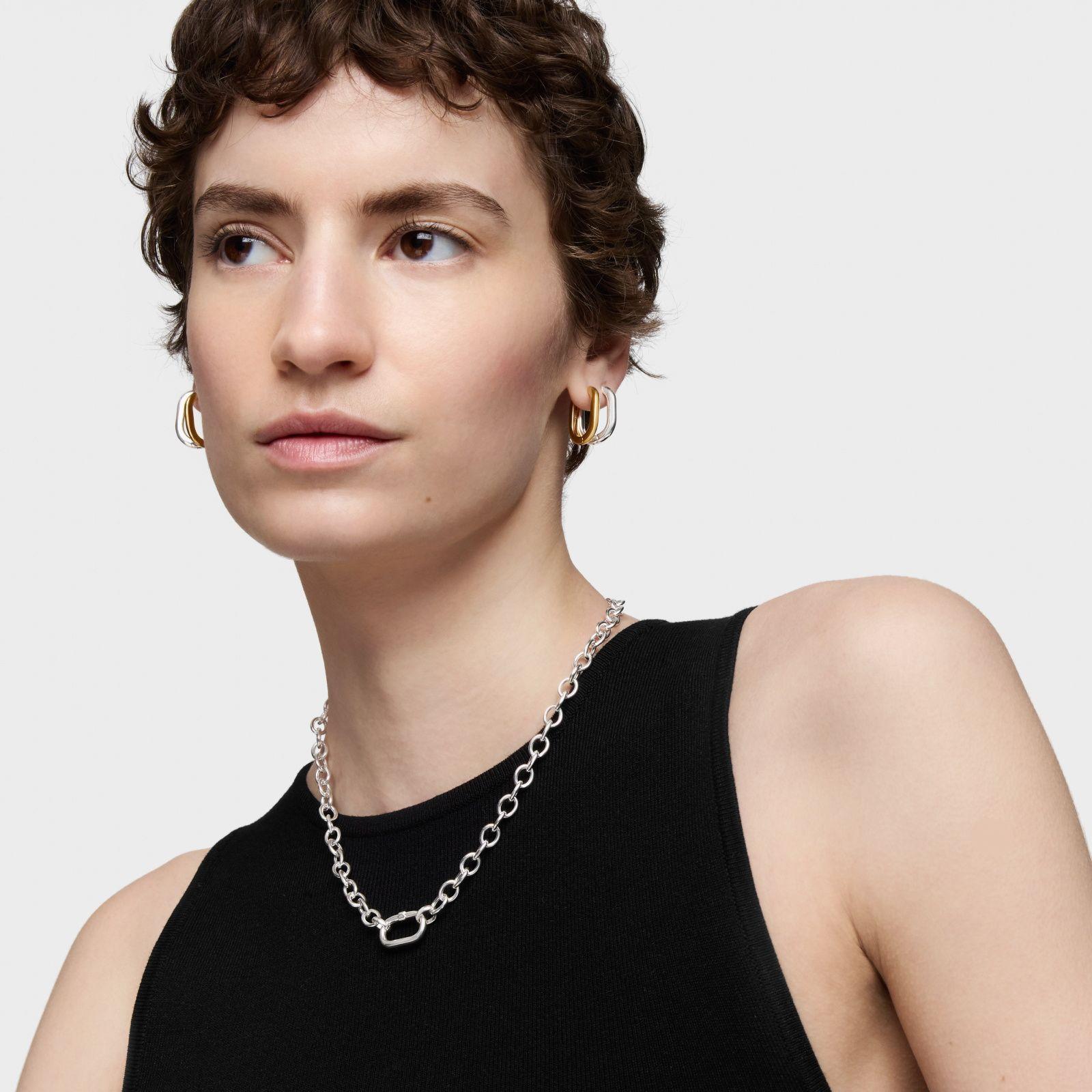 Collar cadena de plata y anilla Hold Oval-6