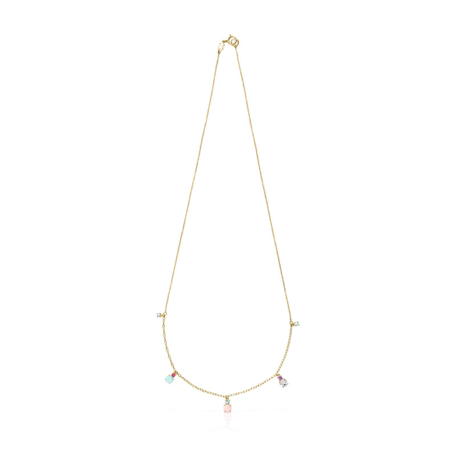 Collar Tous Mini Ivette de Oro con Gemas-1