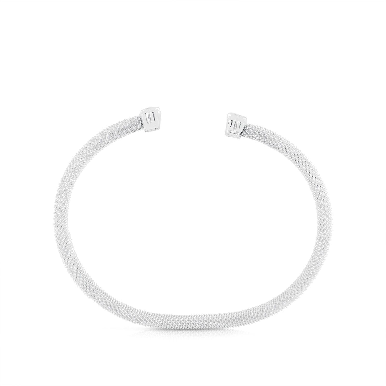 Pulsera de plata motivo oso Icon Mesh-2