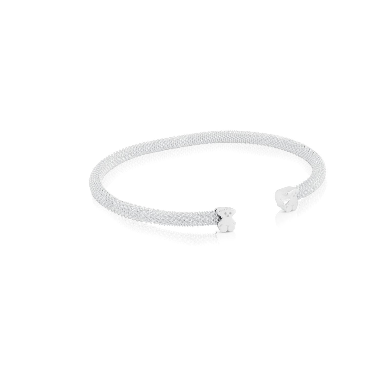 Pulsera de plata motivo oso Icon Mesh-3