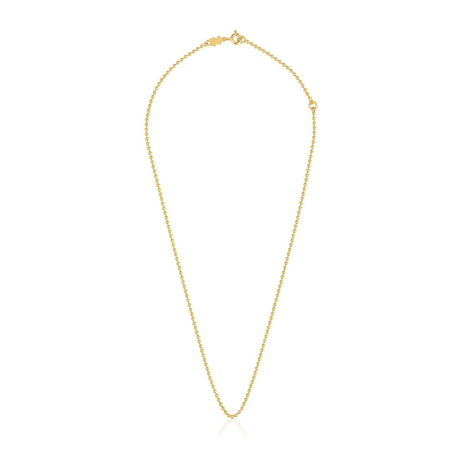 Gargantilla de baño de oro sobre plata con bolas 45 cm-1
