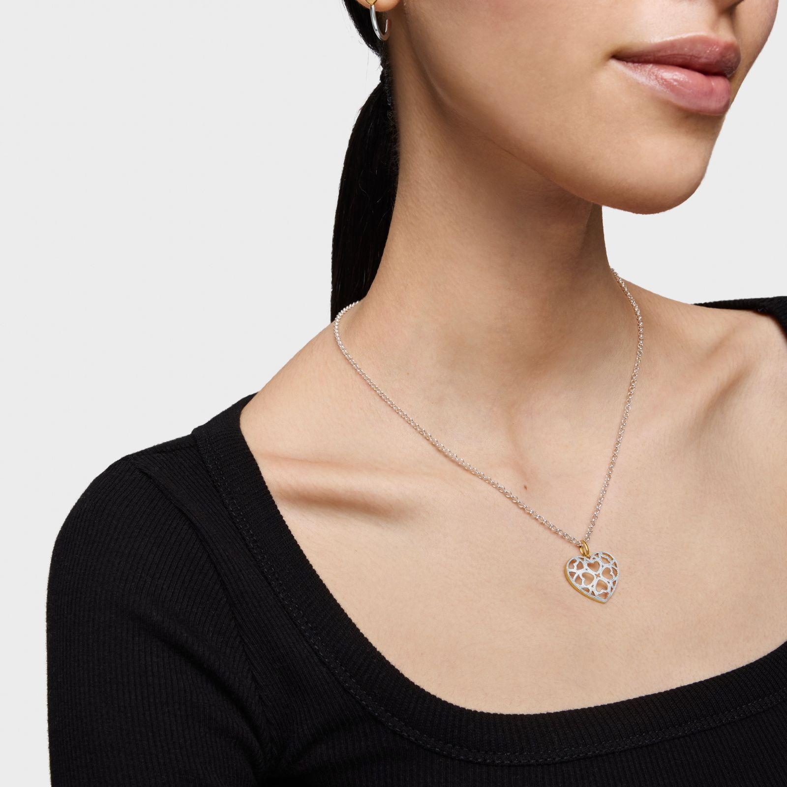 Colgante corazón de nácar con baño de oro 18 kt sobre plata-5
