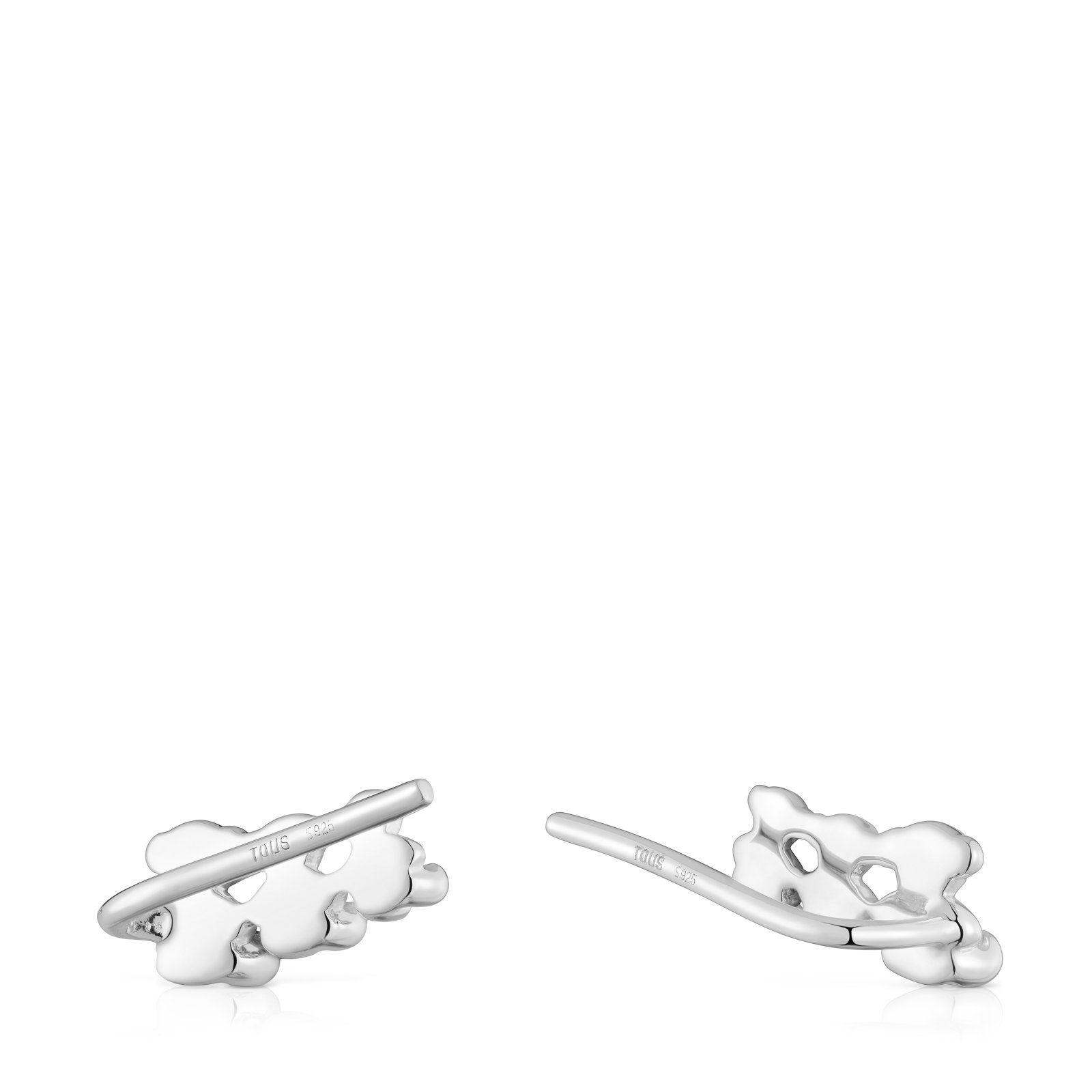 Pendientes trepadores osos de plata Bold Bear-2
