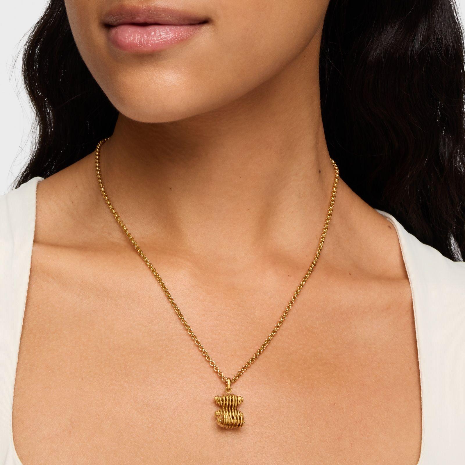 Colgante oso con baño de oro 18 kt sobre plata laminada Bold Bear-5