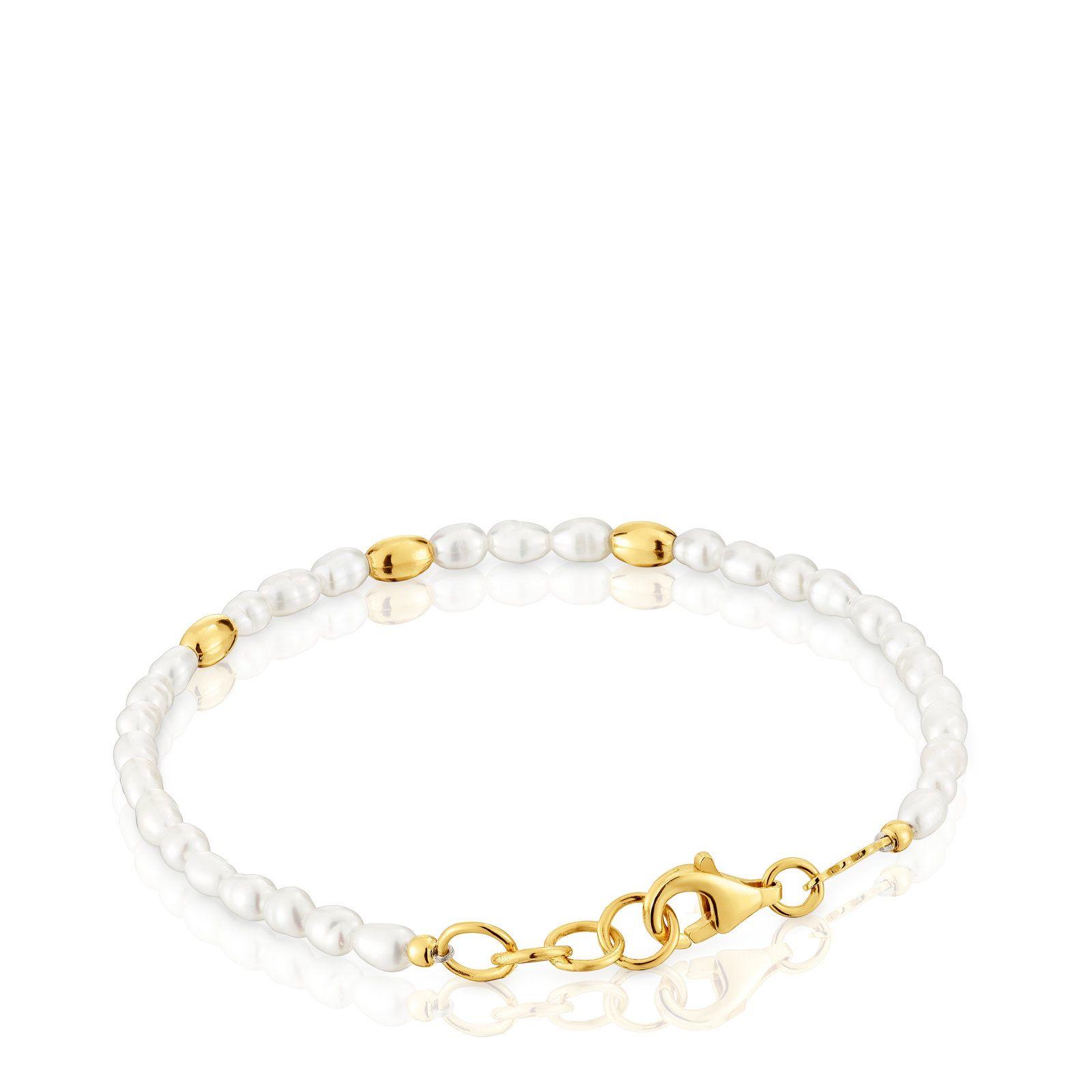 Pulsera con perlas cultivadas y baño de oro de 18 kt sobre plata Gloss-2