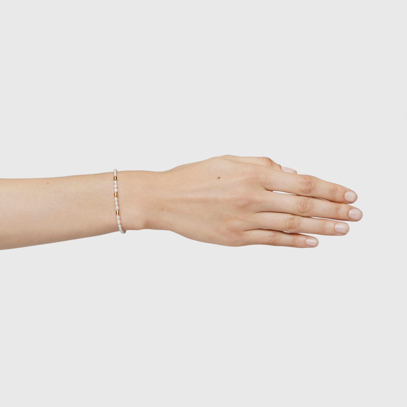 Pulsera con perlas cultivadas y baño de oro de 18 kt sobre plata Gloss-5