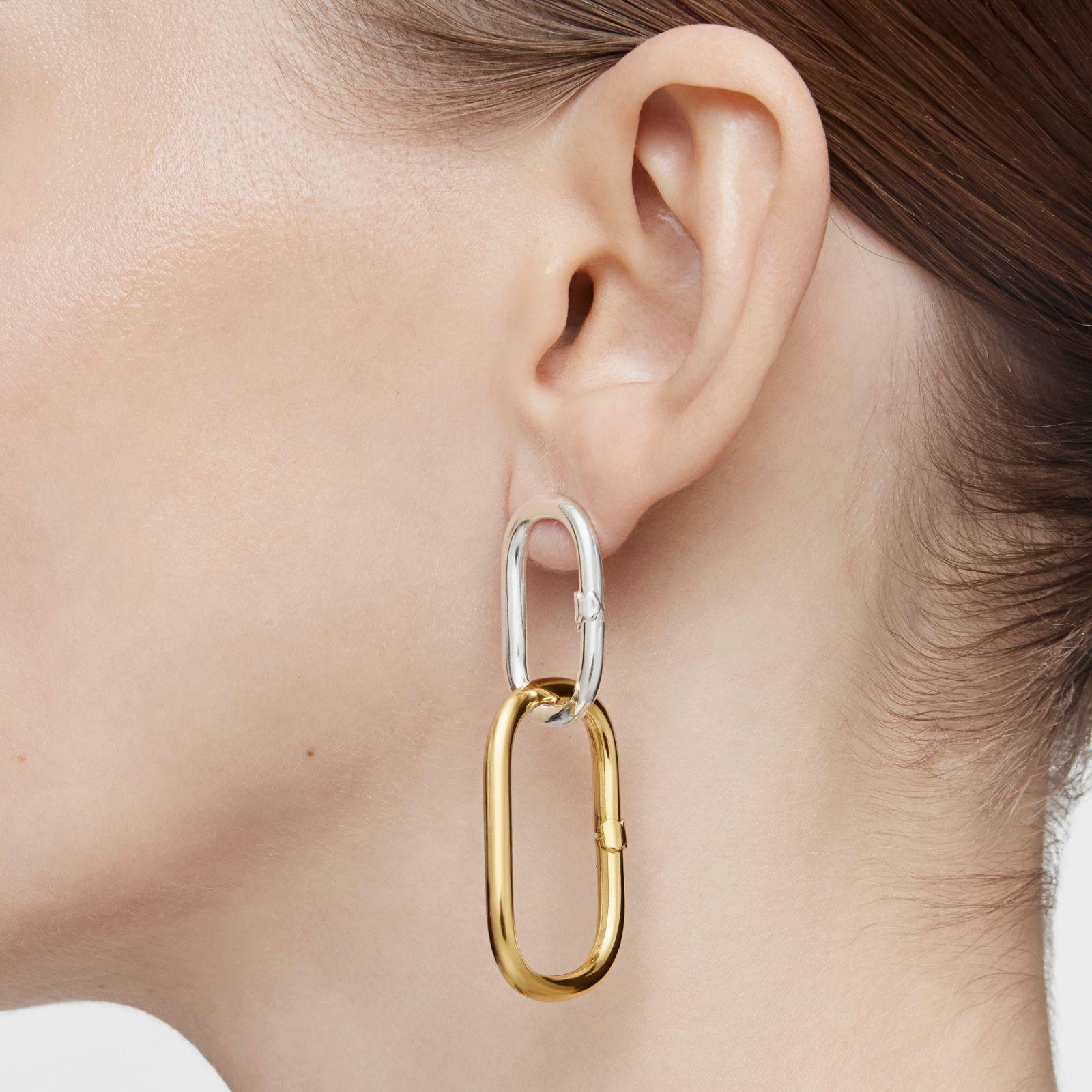 Anilla extra grande con baño de oro 18 kt sobre plata Hold Oval-3