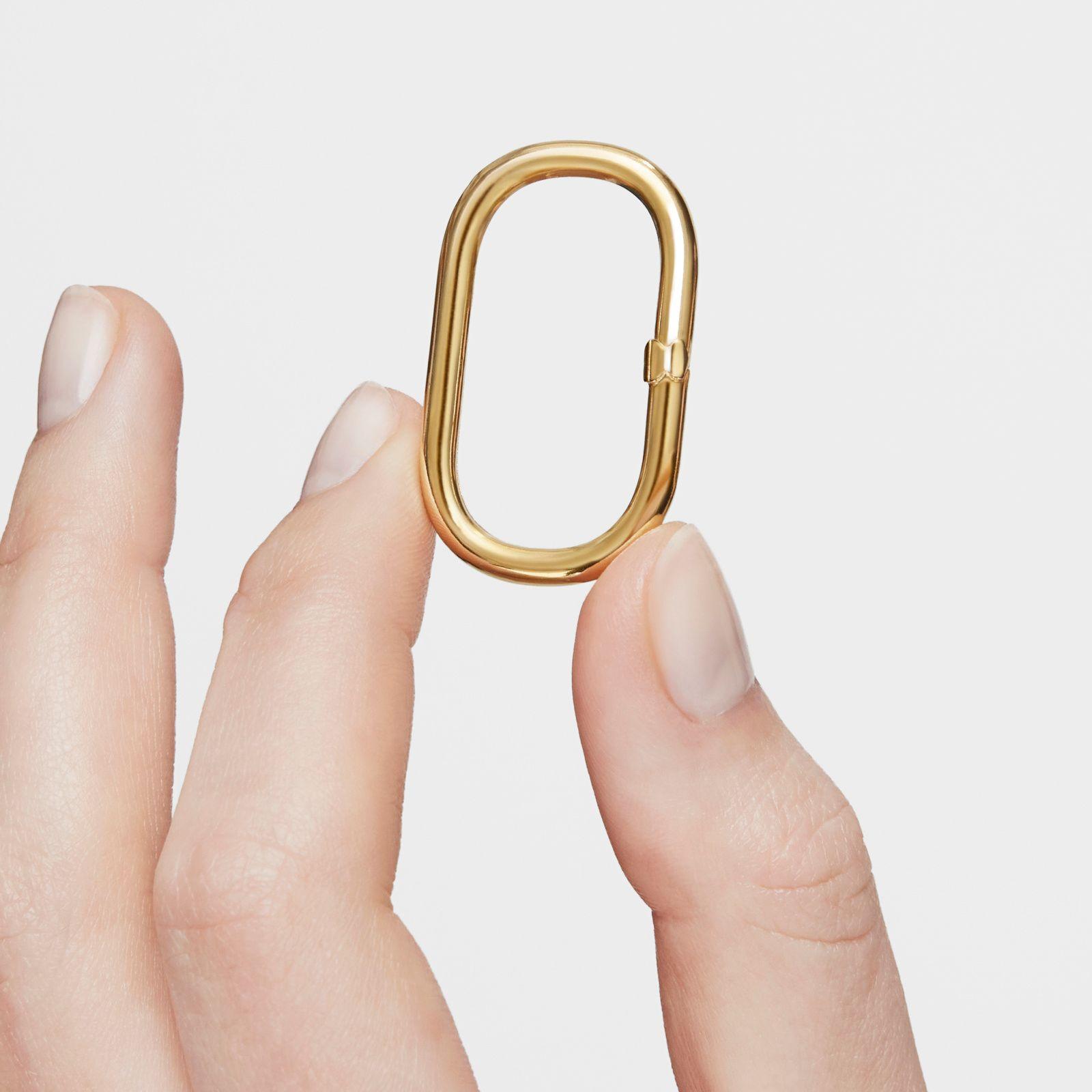 Anilla extra grande baño de oro 18 kt sobre plata Hold Oval-6