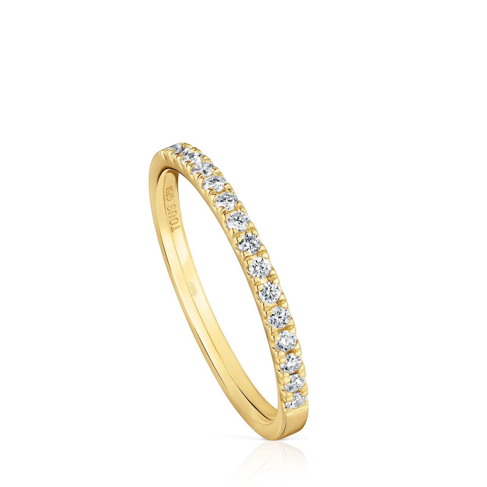 Anillo media alianza de oro con diamantes Les Classiques-0